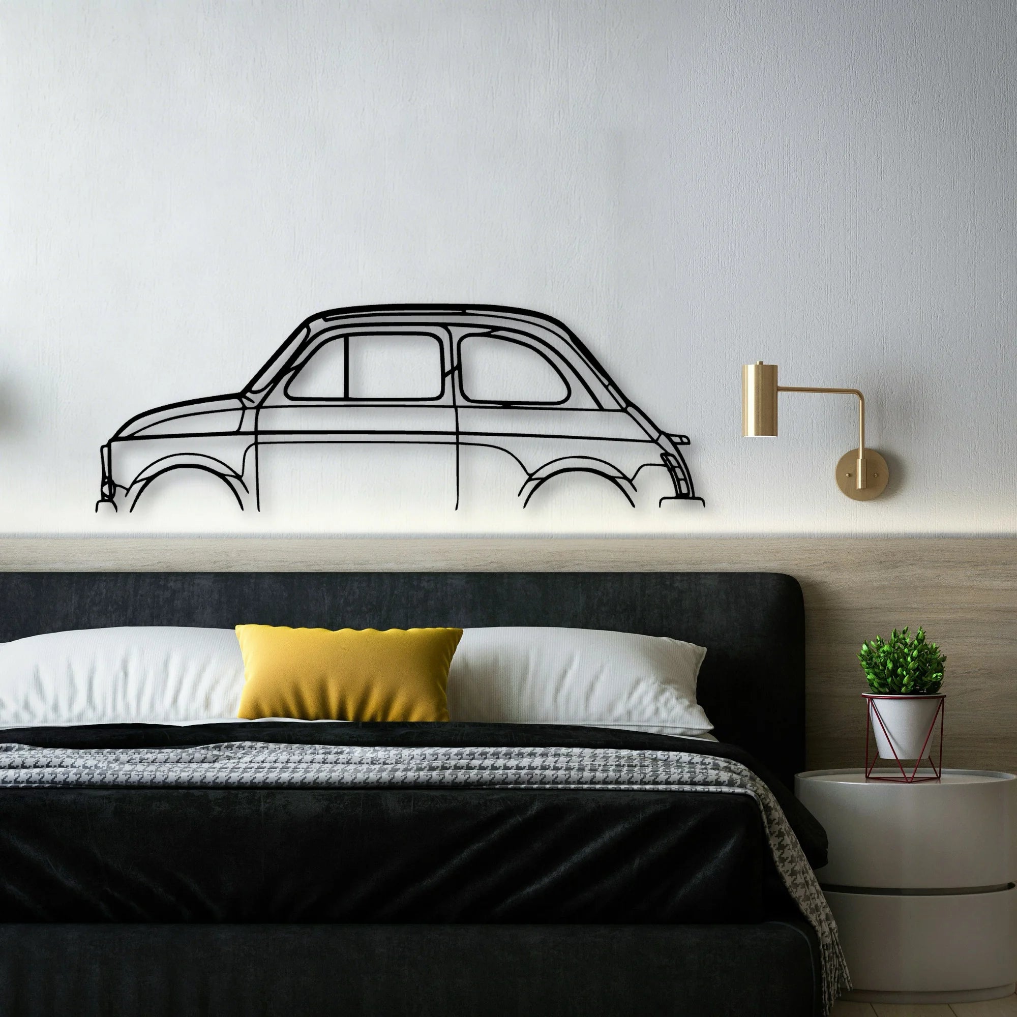 500 1971 Classic Silhouette Metal Wall Art - Automotive Garage Decor