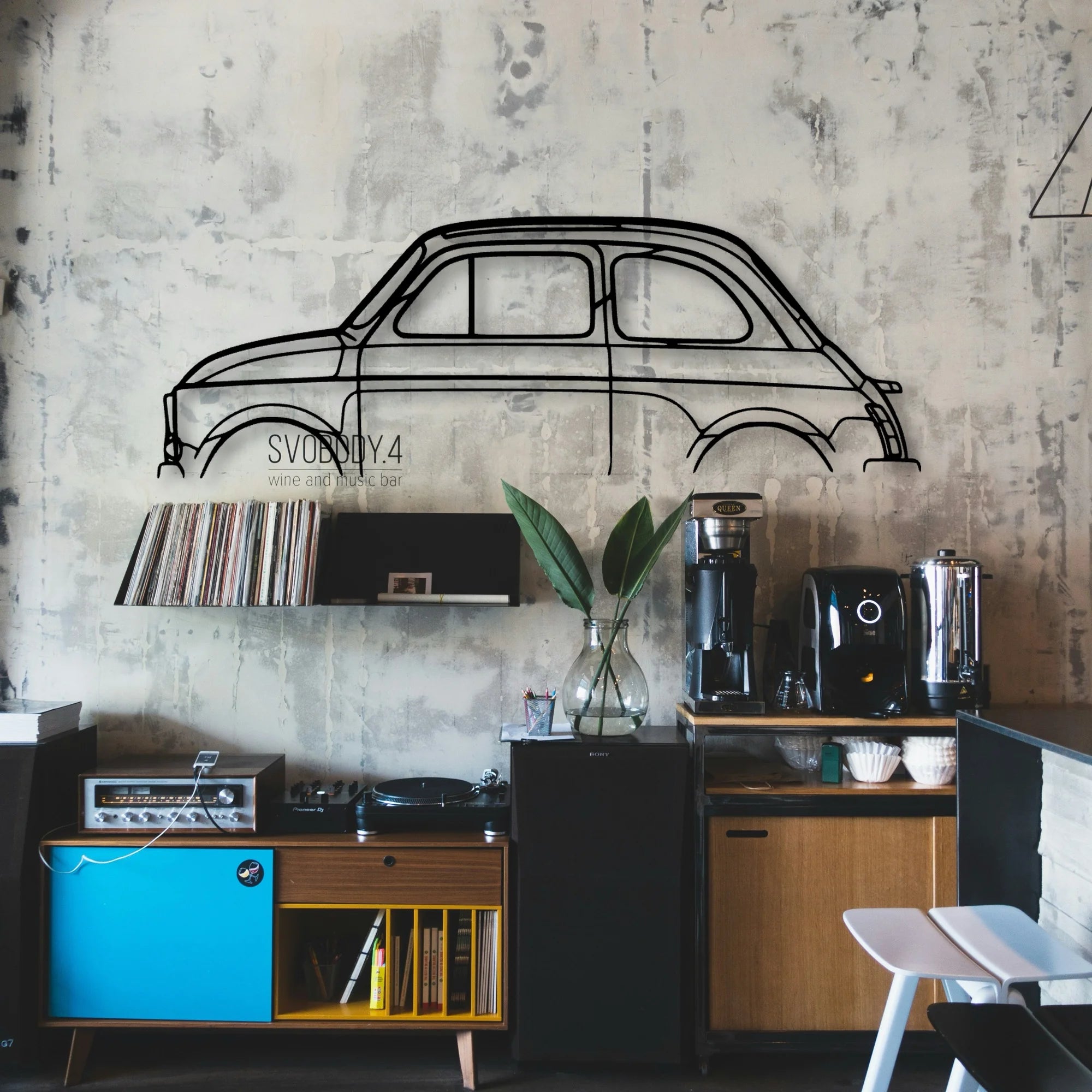 500 1971 Classic Silhouette Metal Wall Art - Automotive Garage Decor