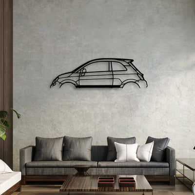 500 Abarth Classic Silhouette Metal Wall Art - Automotive Garage Decor