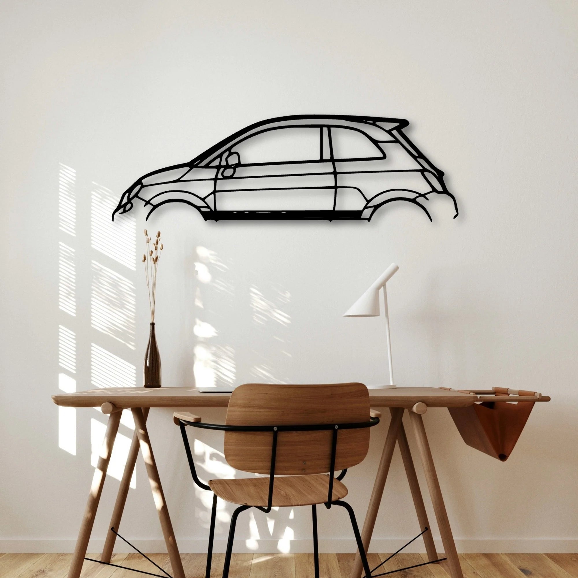 500 Abarth Classic Silhouette Metal Wall Art - Automotive Garage Decor