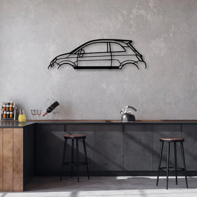 500 Abarth Classic Silhouette Metal Wall Art - Automotive Garage Decor