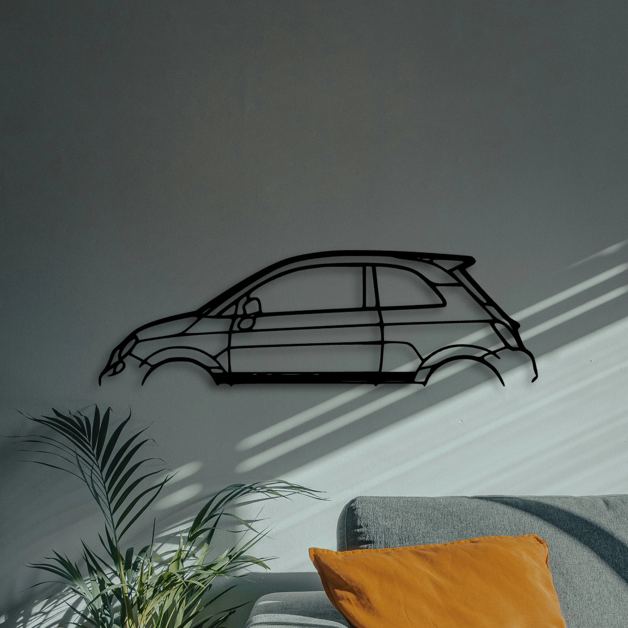 500 Abarth Classic Silhouette Metal Wall Art - Automotive Garage Decor