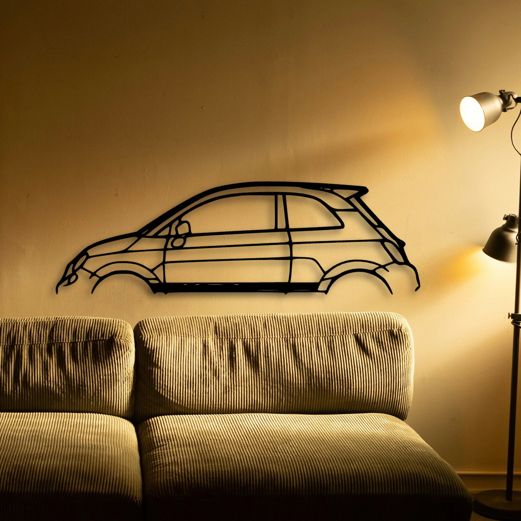 500 Abarth Classic Silhouette Metal Wall Art - Automotive Garage Decor