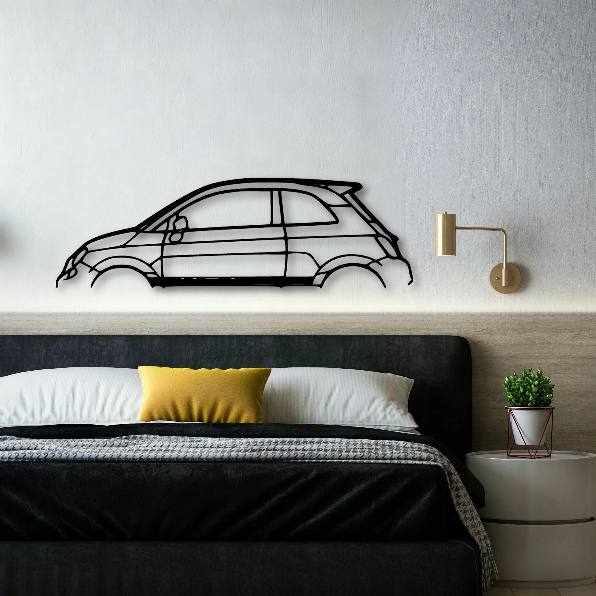 500 Abarth Classic Silhouette Metal Wall Art - Automotive Garage Decor