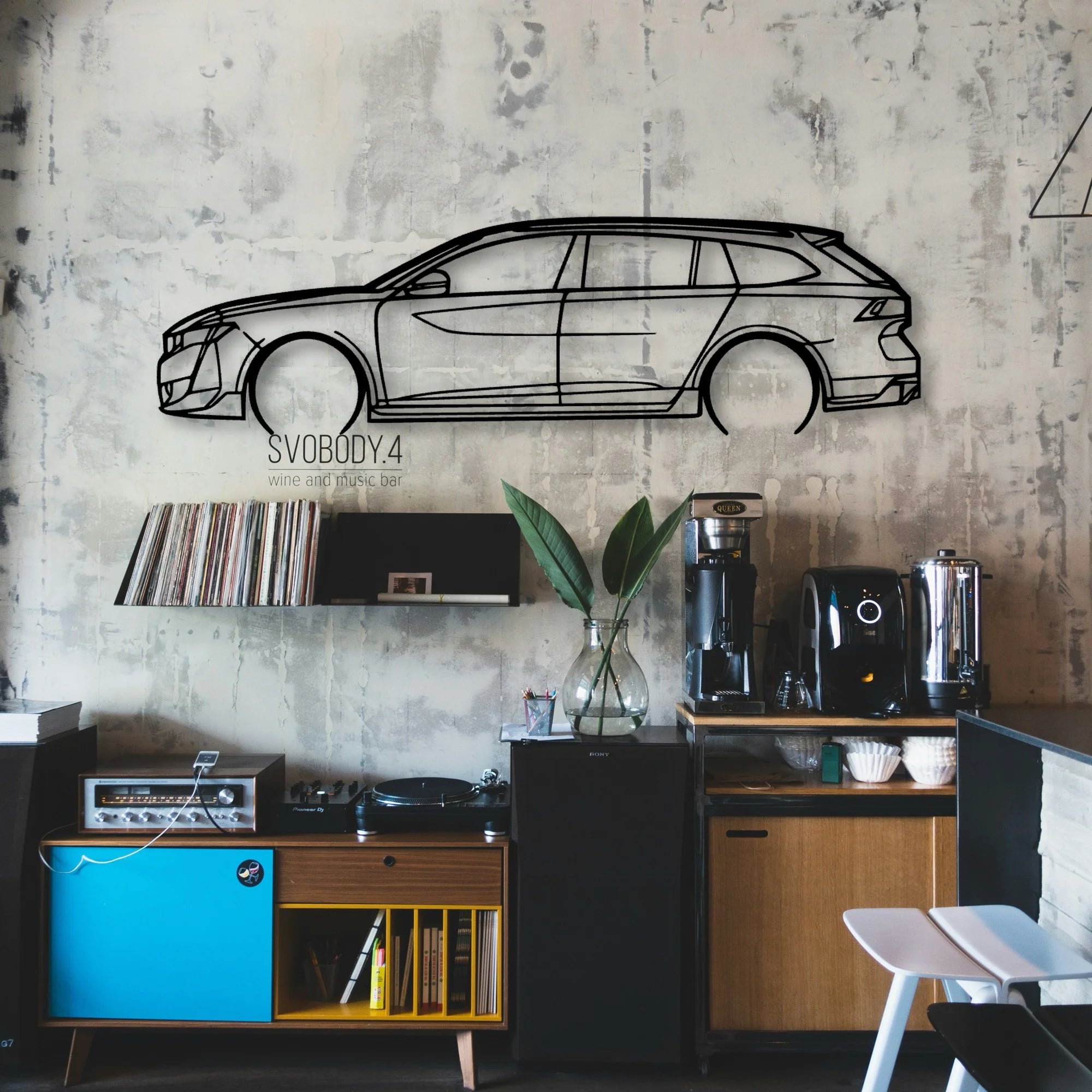 508 II SW PSE Classic Silhouette Metal Wall Art - Automotive Garage Decor