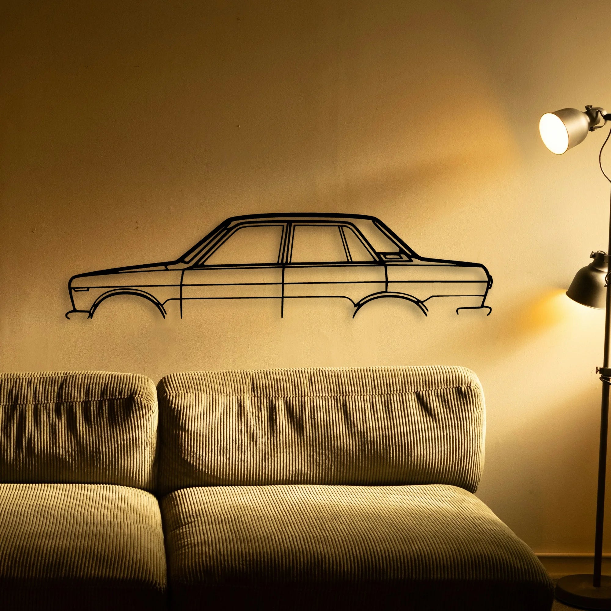 510 1970 Classic Silhouette Metal Wall Art - Automotive Garage Decor