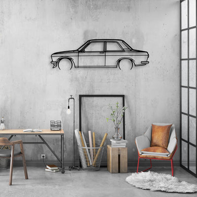 510 1972 Classic Silhouette Metal Wall Art - Automotive Garage Decor