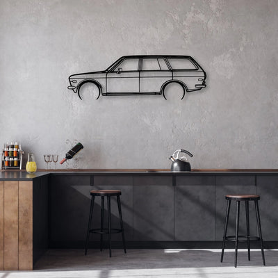 510 1972 Wagon Classic Silhouette Metal Wall Art - Automotive Garage Decor