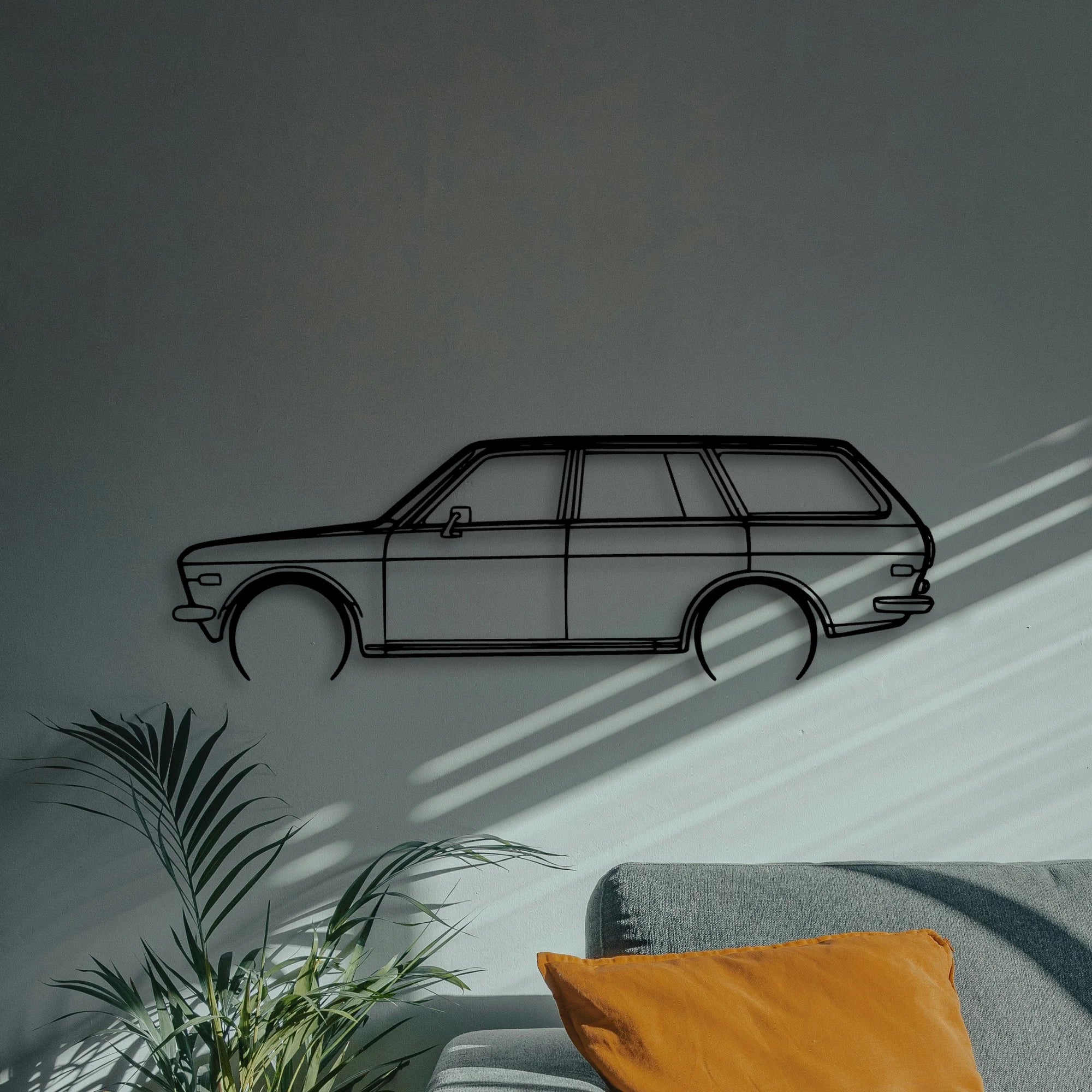 510 1972 Wagon Classic Silhouette Metal Wall Art - Automotive Garage Decor