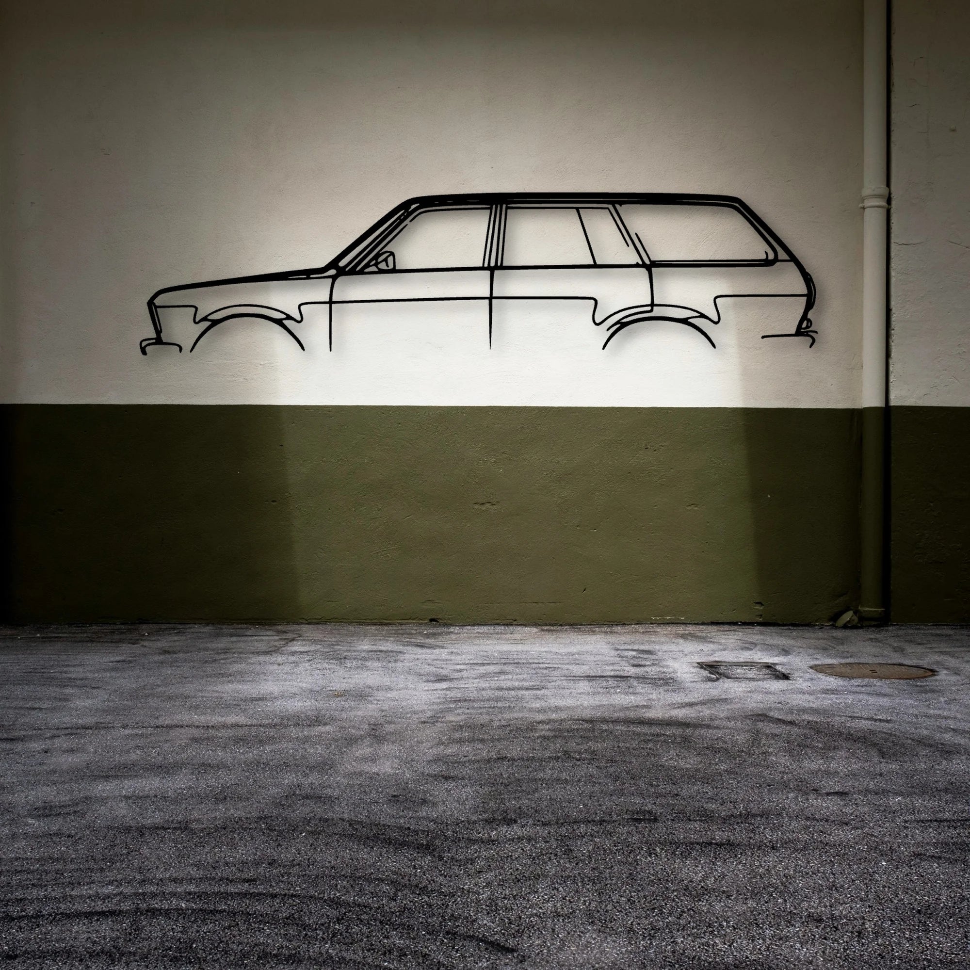510 Wagon 1972 Classic Silhouette Metal Wall Art - Automotive Garage Decor