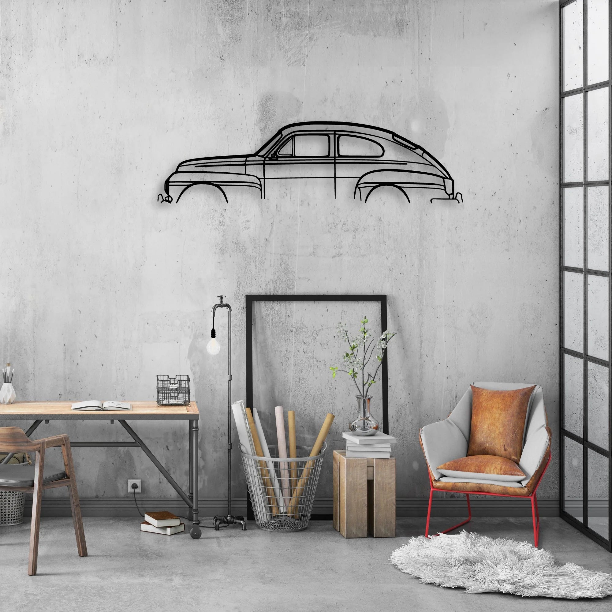 544 Classic Silhouette Metal Wall Art - Automotive Garage Decor