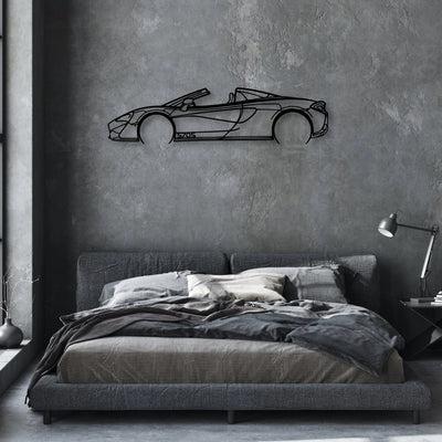570S Convertible Classic Silhouette Metal Wall Art - Automotive Garage Decor