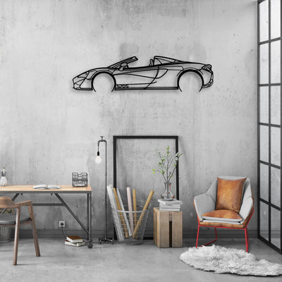 570S Convertible Classic Silhouette Metal Wall Art - Automotive Garage Decor