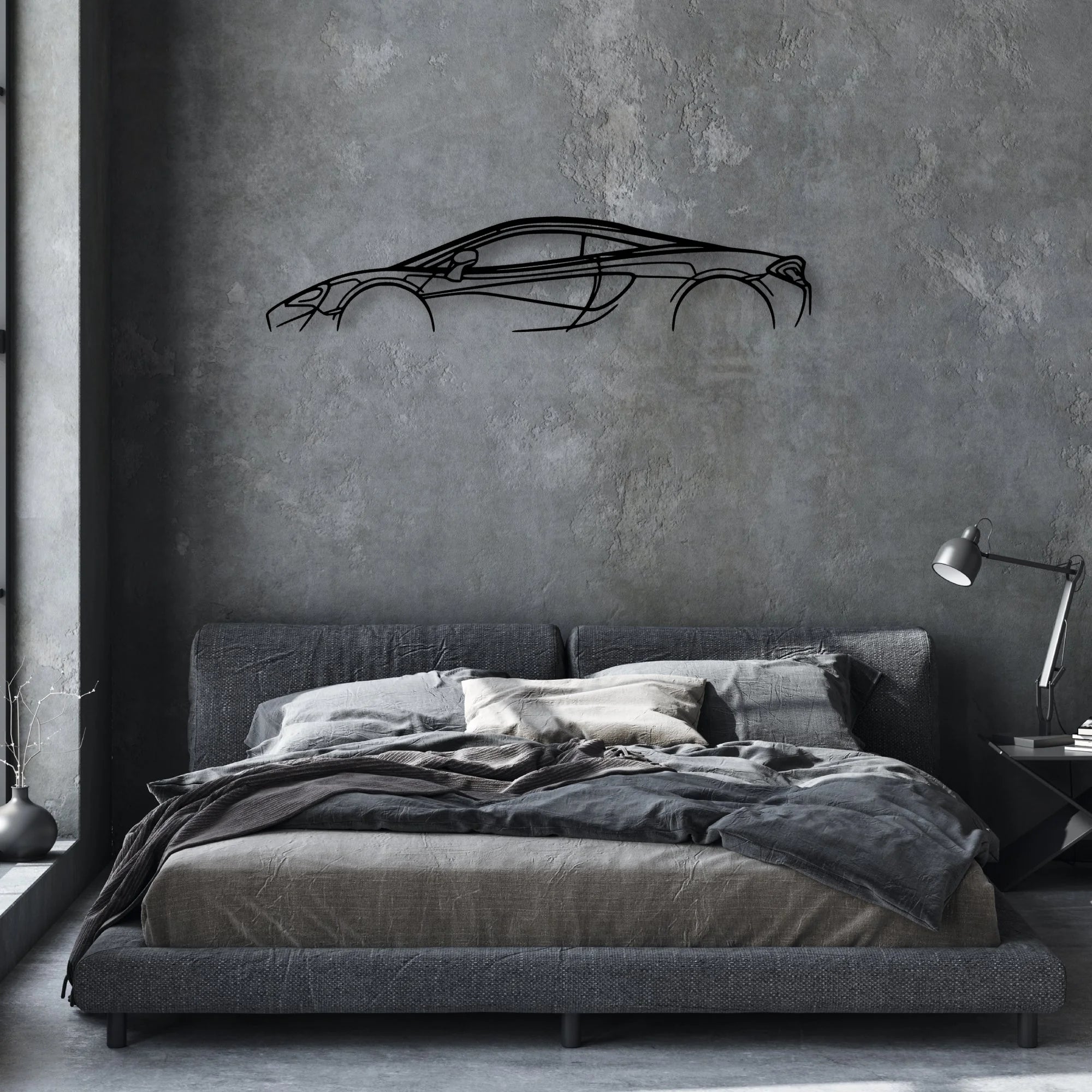 570s Classic Silhouette Metal Wall Art - Automotive Garage Decor