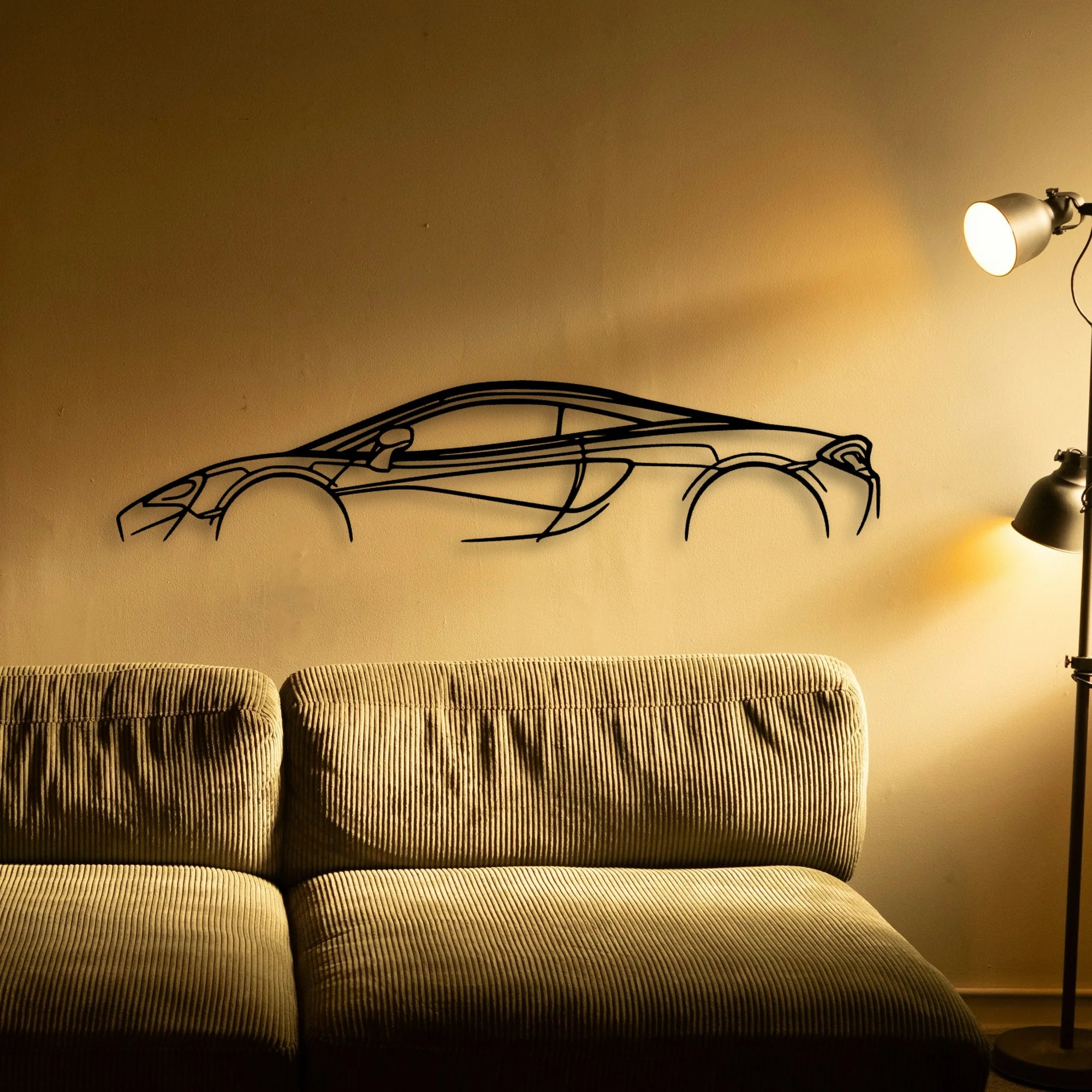 570s Classic Silhouette Metal Wall Art - Automotive Garage Decor