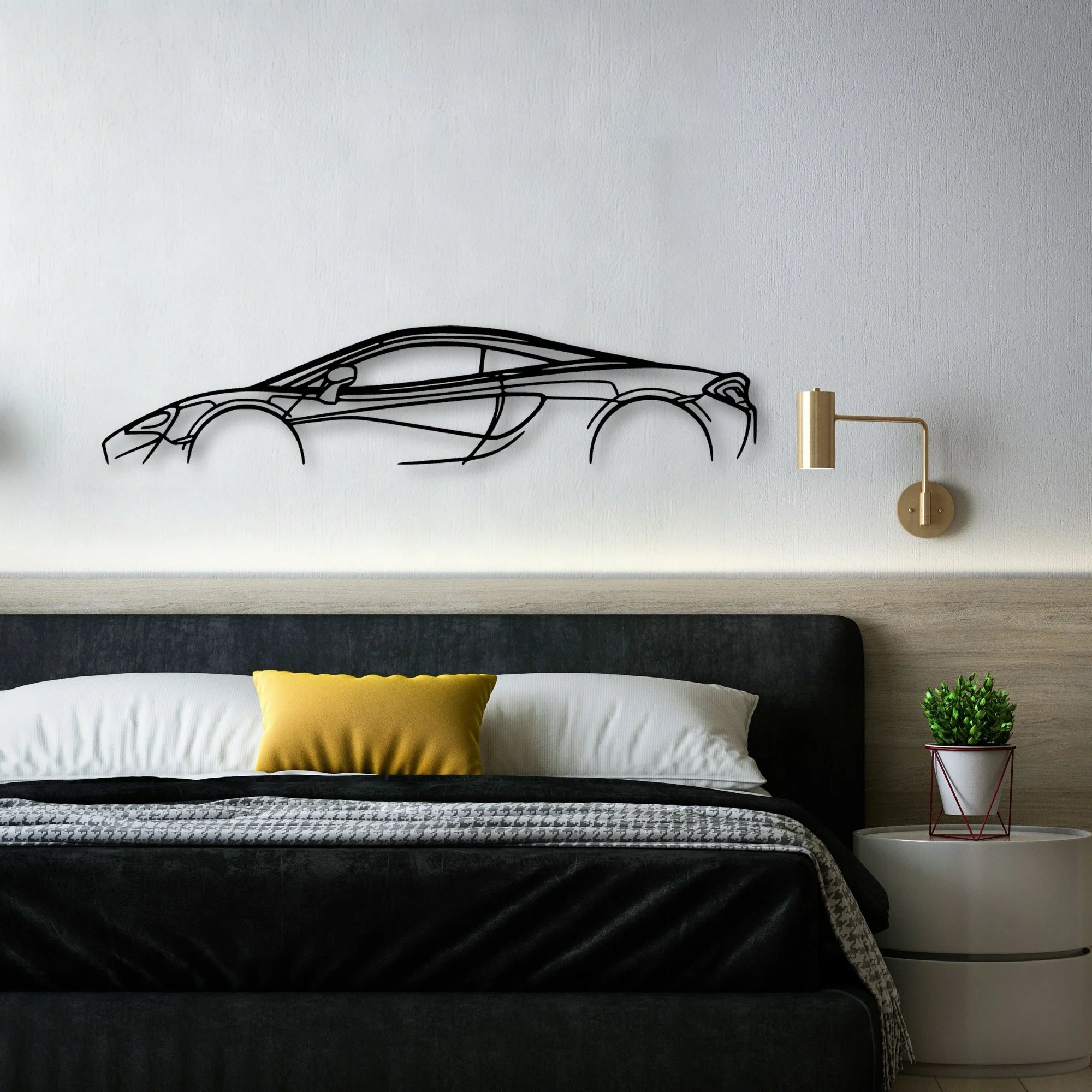 570s Classic Silhouette Metal Wall Art - Automotive Garage Decor