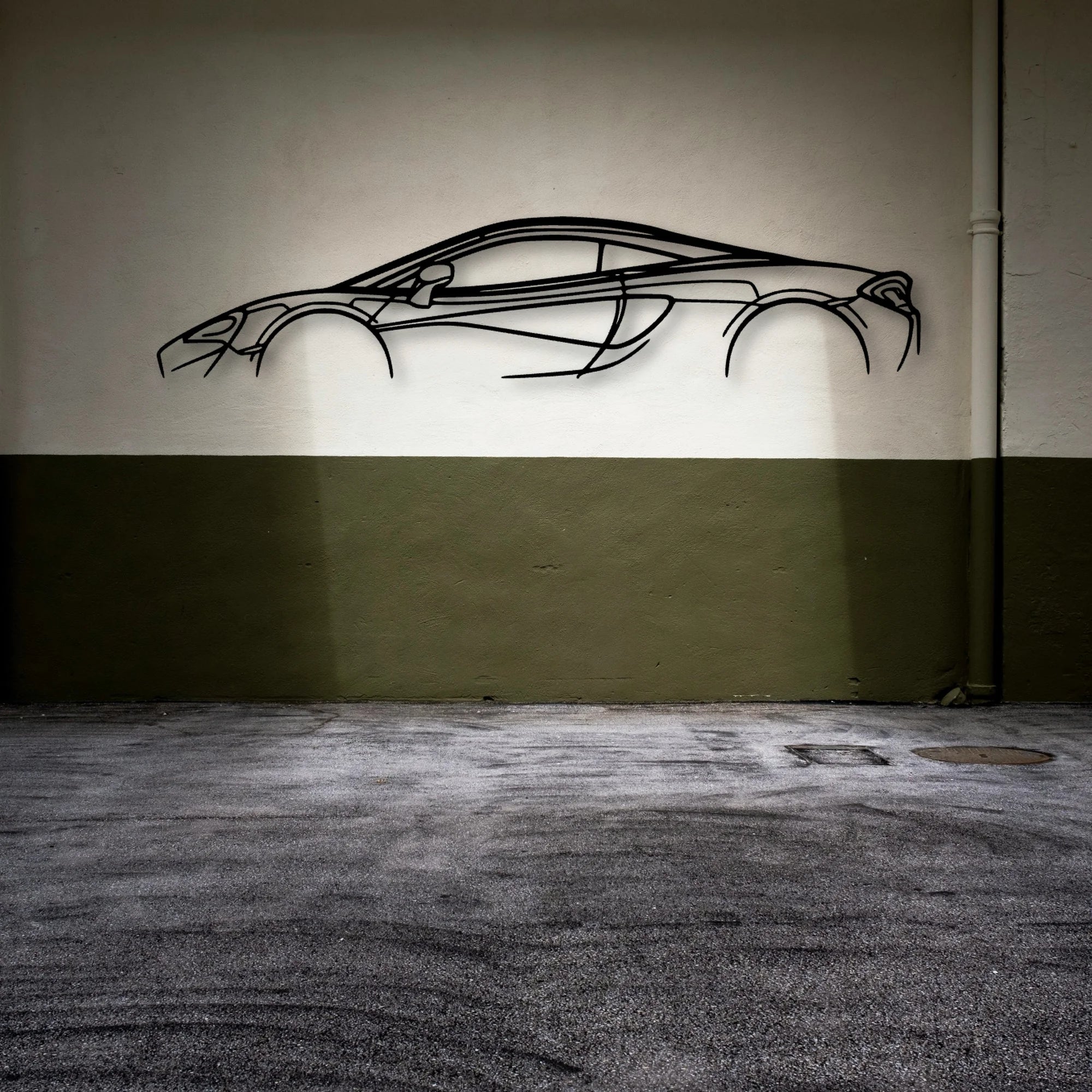 570s Classic Silhouette Metal Wall Art - Automotive Garage Decor