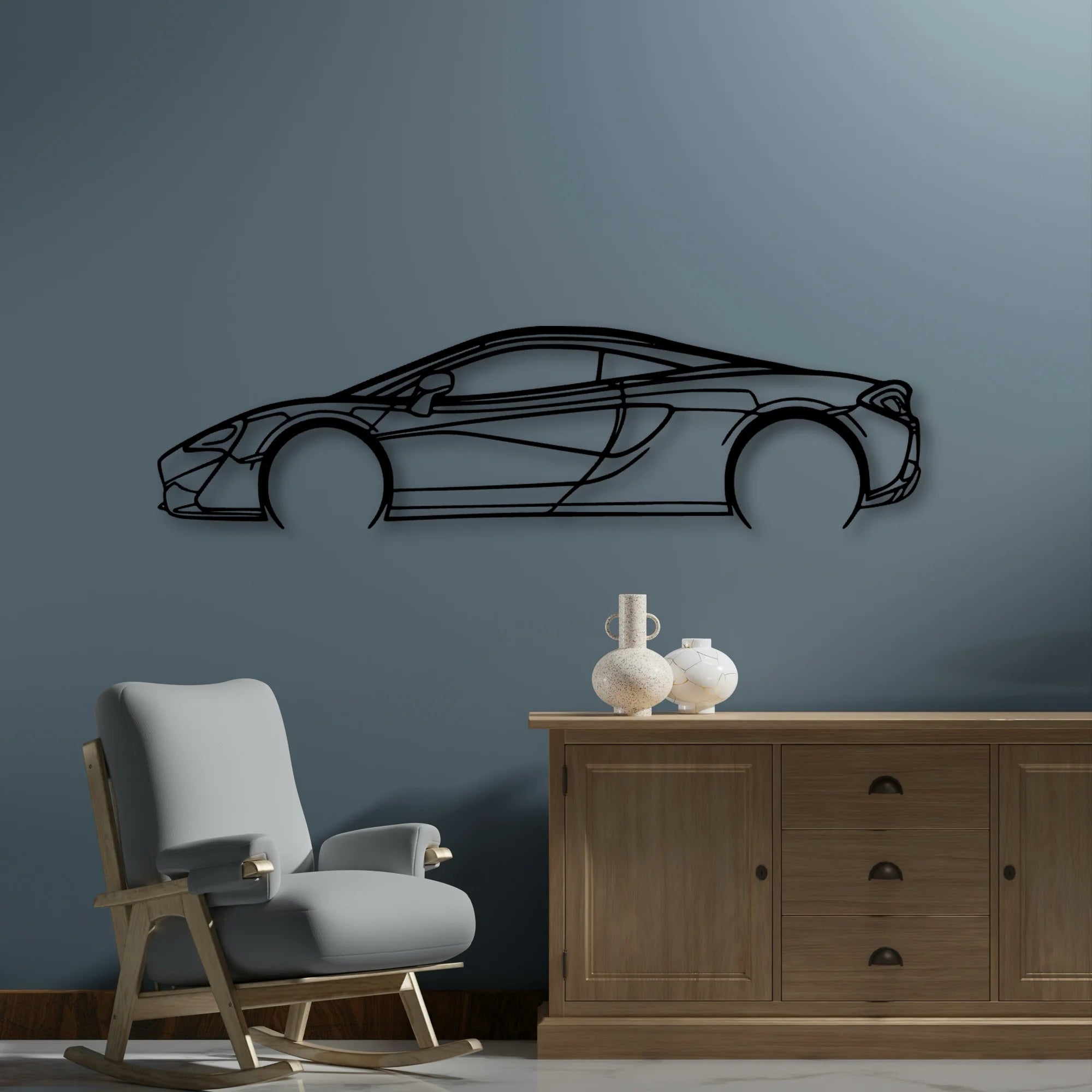 570s 2 Classic Silhouette Metal Wall Art - Automotive Garage Decor