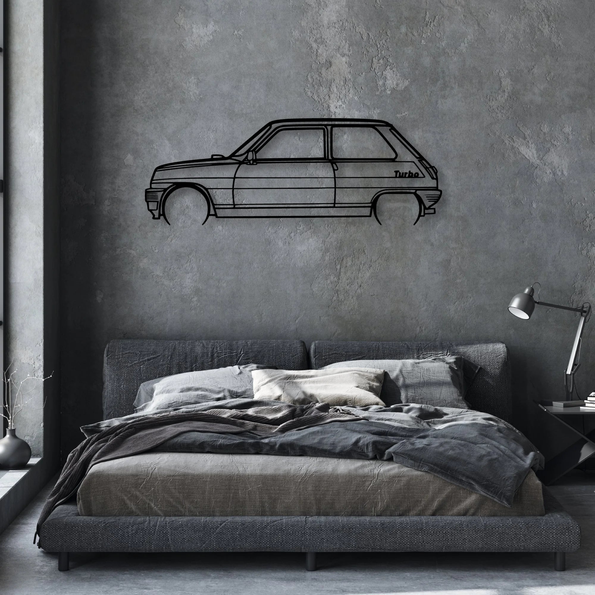 5 Alpine Turbo 1983 Classic Silhouette Metal Wall Art - Automotive Garage Decor
