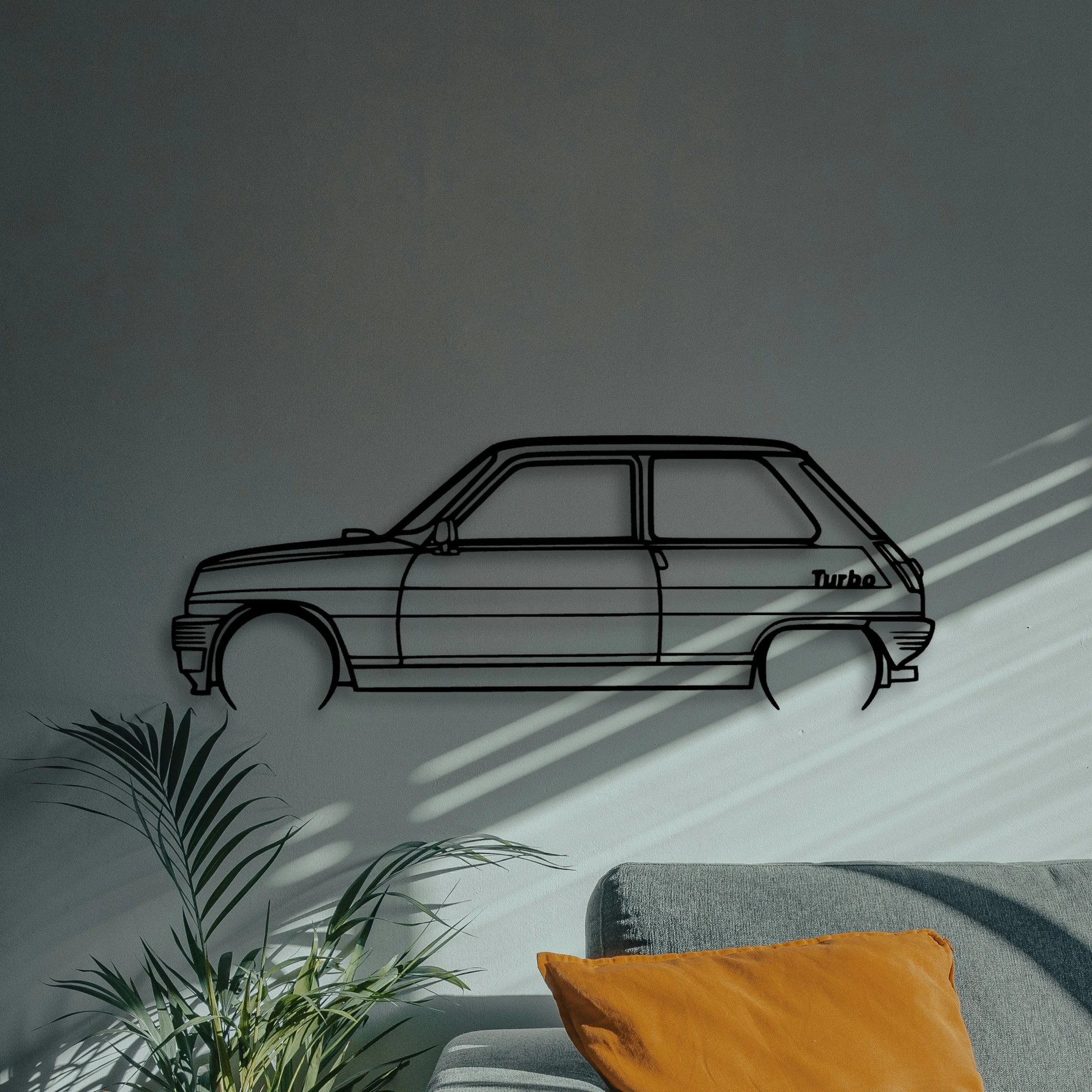 5 Alpine Turbo 1983 Classic Silhouette Metal Wall Art - Automotive Garage Decor