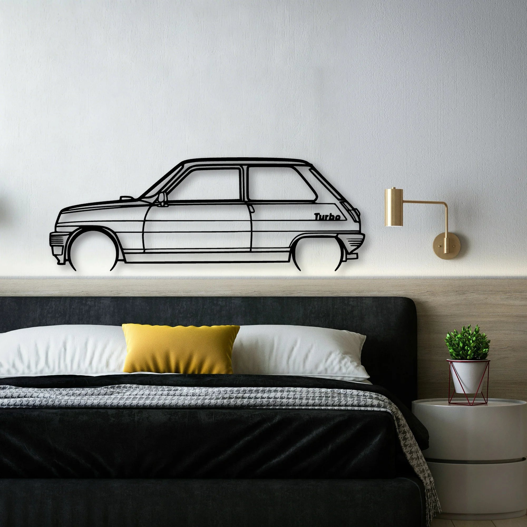 5 Alpine Turbo 1983 Classic Silhouette Metal Wall Art - Automotive Garage Decor