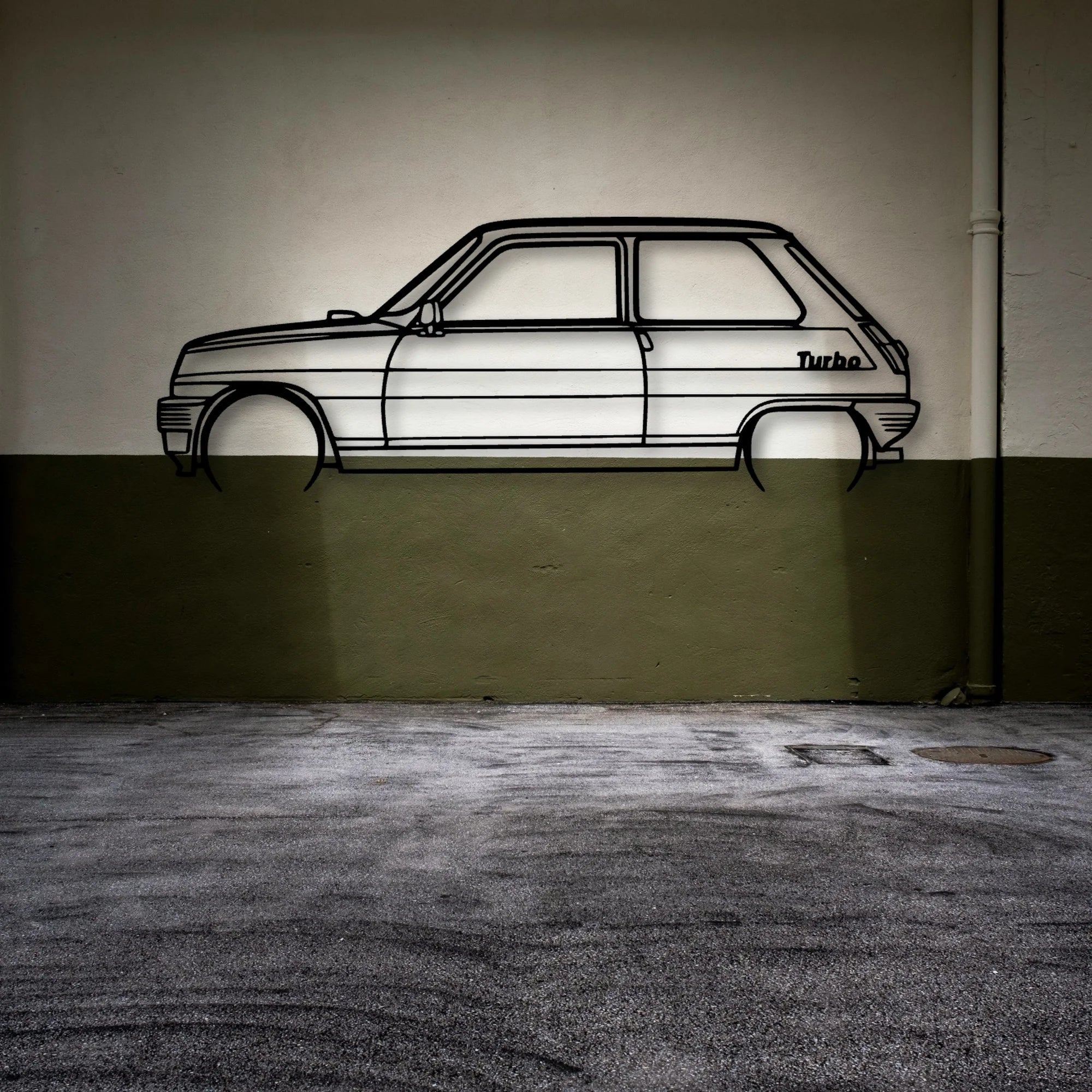 5 Alpine Turbo 1983 Classic Silhouette Metal Wall Art - Automotive Garage Decor