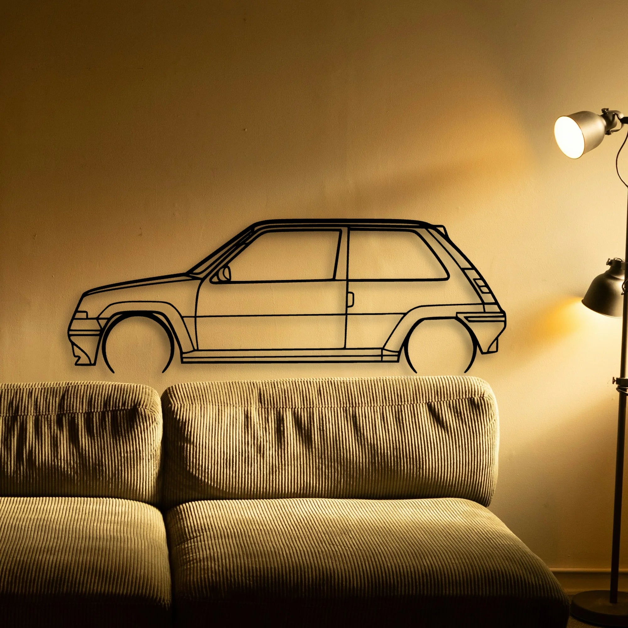 5 GT Turbo Classic Silhouette Metal Wall Art - Automotive Garage Decor