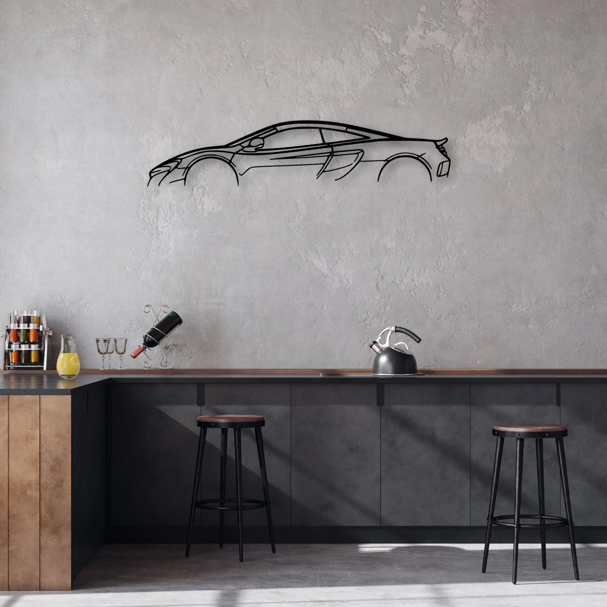 675 LT Classic Silhouette Metal Wall Art - Automotive Garage Decor