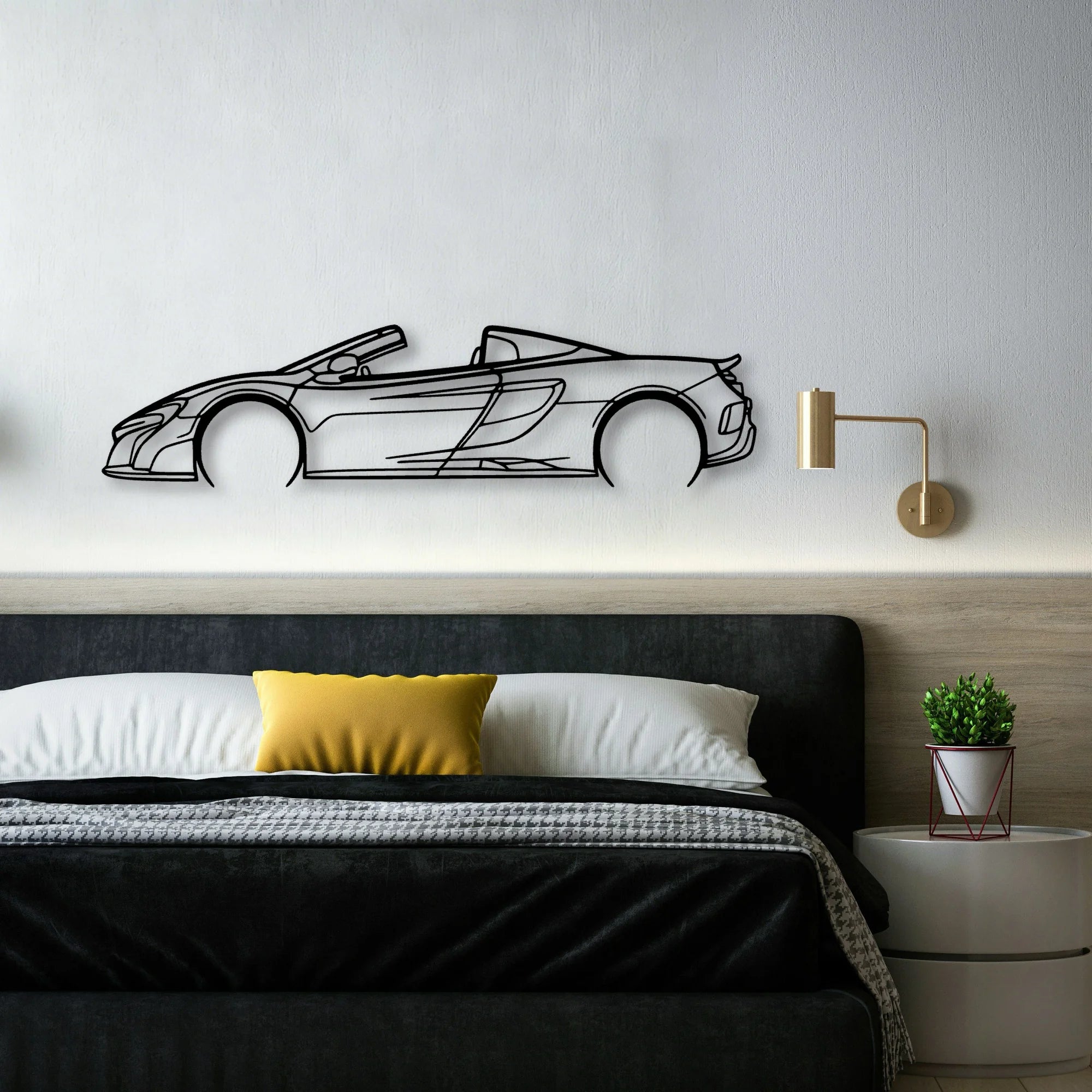 675 LT Spider Classic Silhouette Metal Wall Art - Automotive Garage Decor