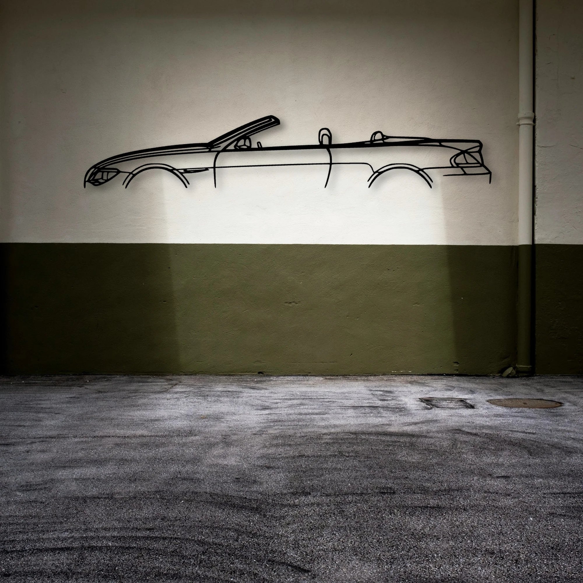 6 Series Convertible Classic Silhouette Metal Wall Art - Automotive Garage Decor