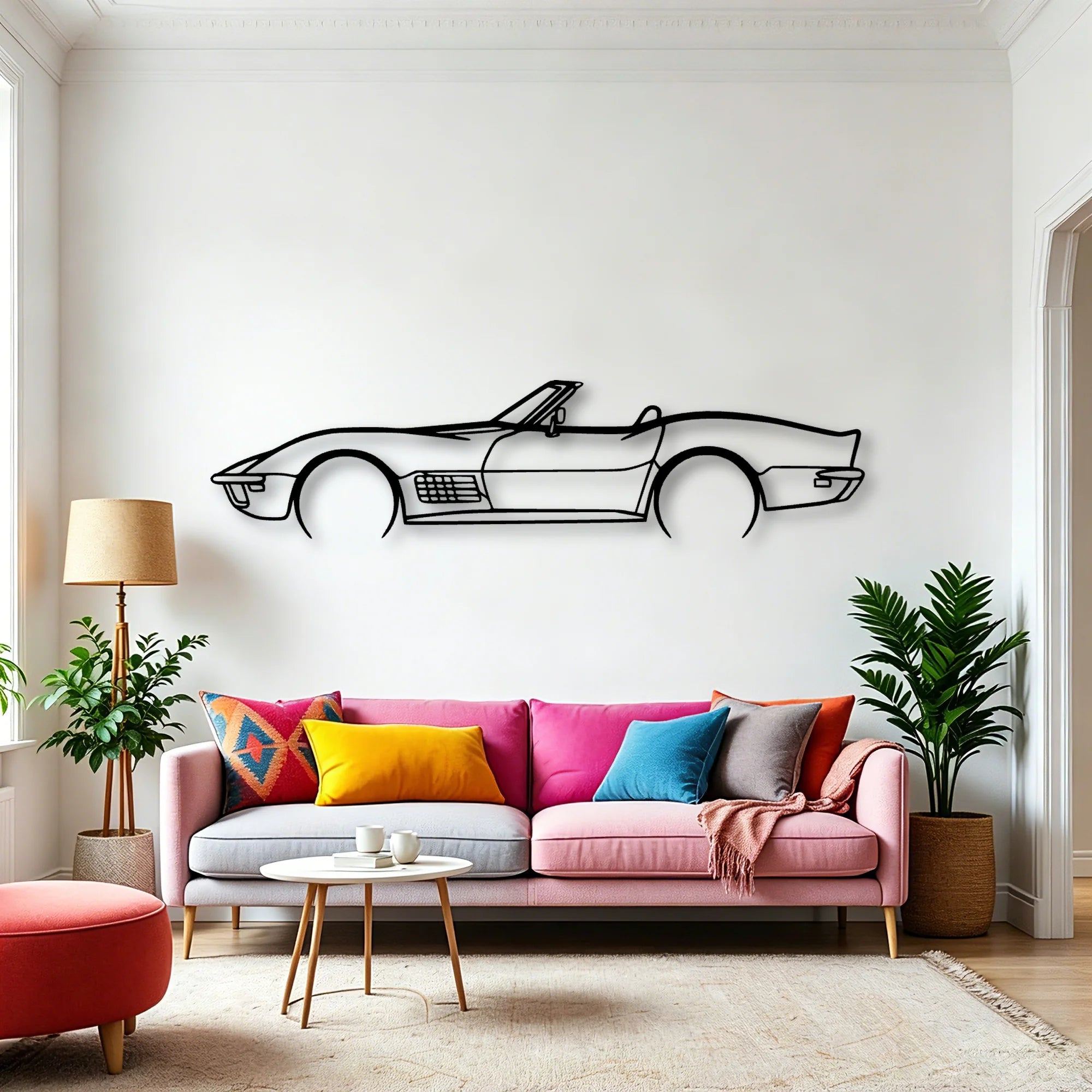 71 Convertible Classic Silhouette Metal Wall Art - Automotive Garage Decor