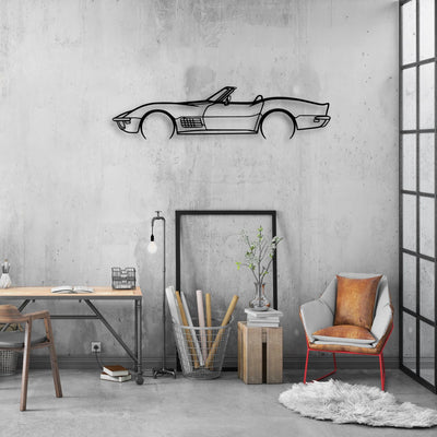 71 convertible Classic Silhouette Metal Wall Art - Automotive Garage Decor