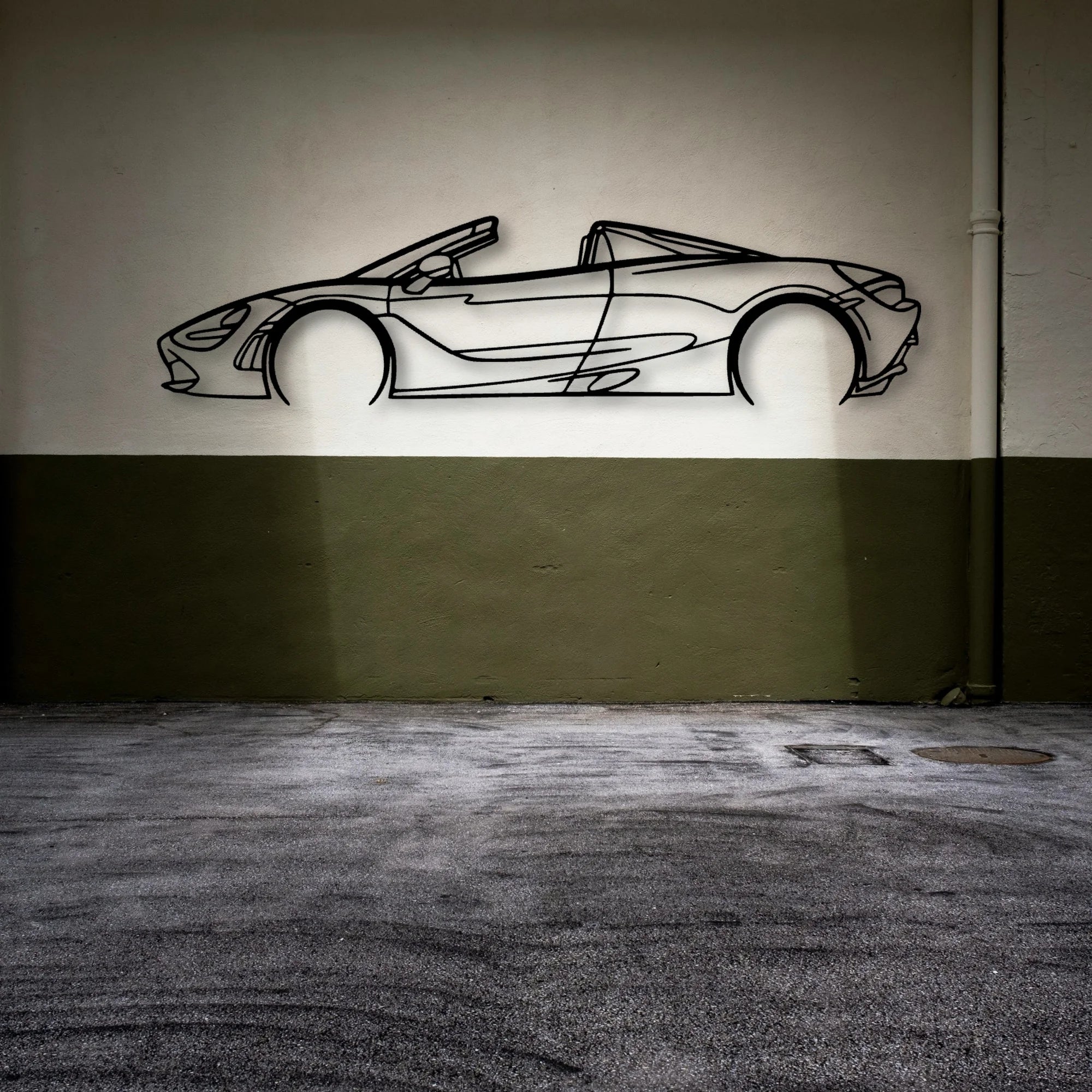 720S Spyder 2018 Classic Silhouette Metal Wall Art - Automotive Garage Decor