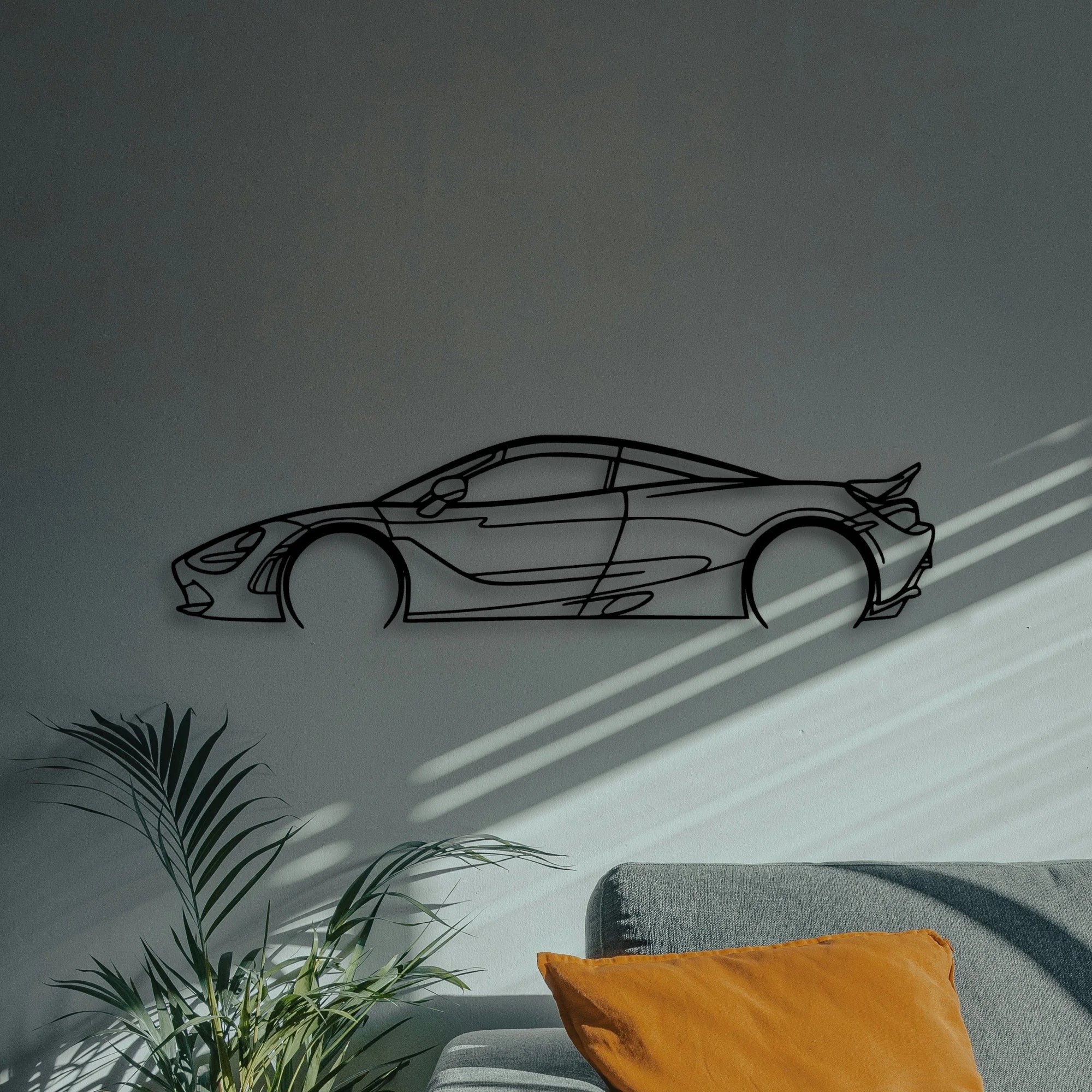 720s Classic Silhouette Metal Wall Art - Automotive Garage Decor