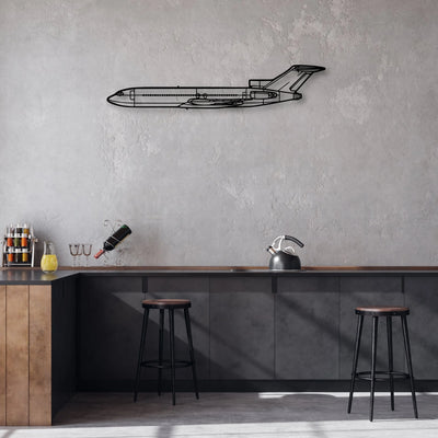 727 Classic Aircraft Silhouette Metal Wall Art - Aviation Hangar Decor