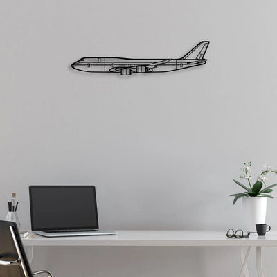 747 400F Classic Aircraft Silhouette Metal Wall Art - Aviation Hangar Decor