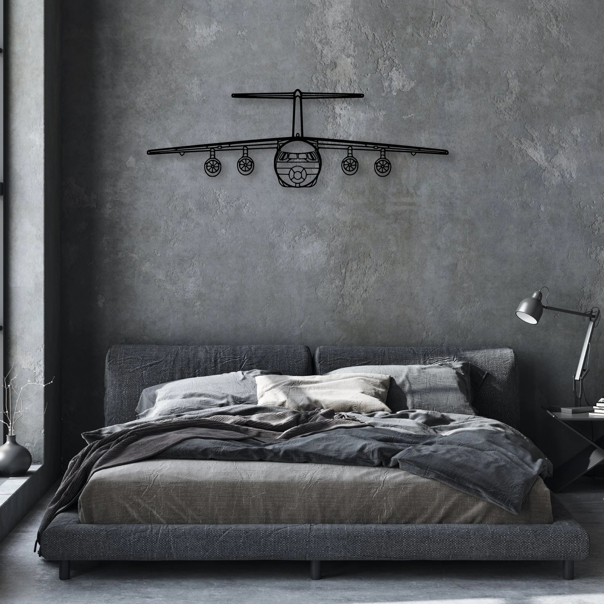 747 8 2 Classic Aircraft Silhouette Metal Wall Art - Aviation Hangar Decor