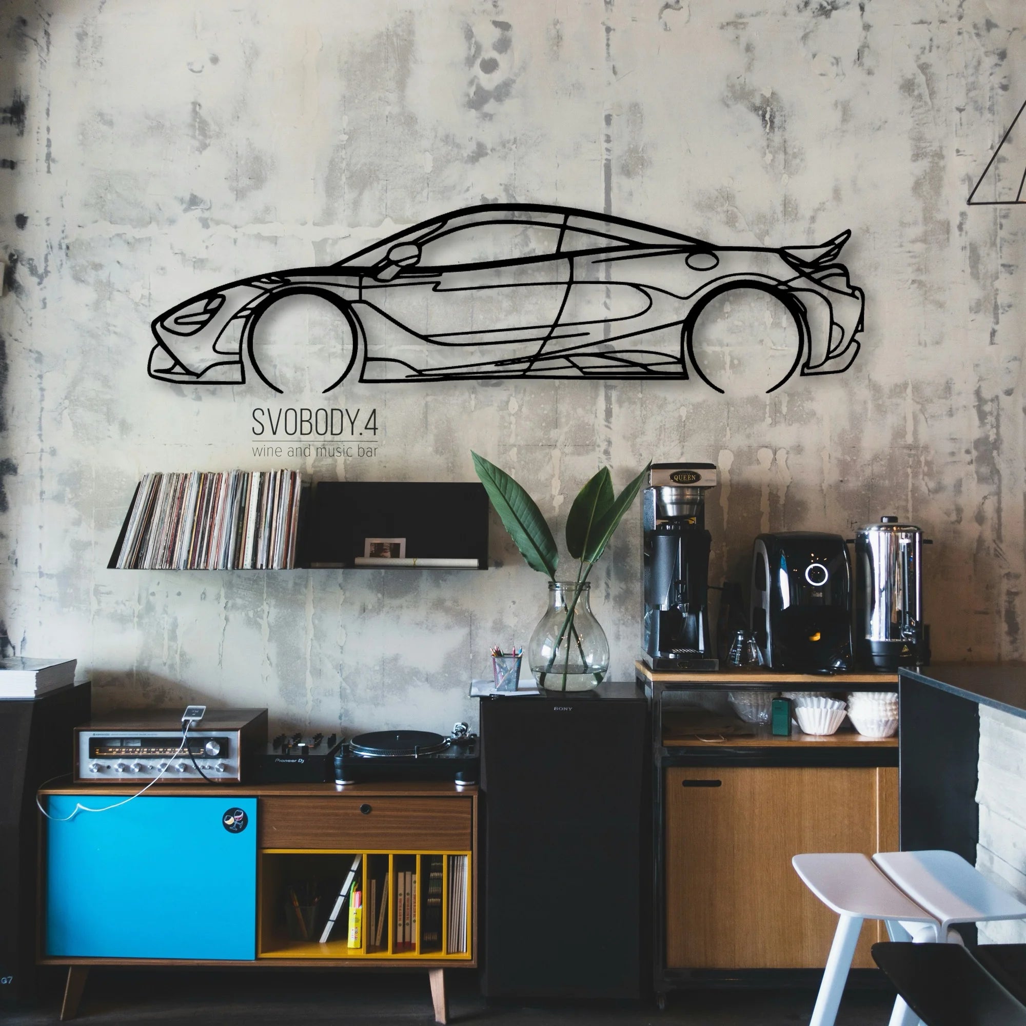 765LT Coupe Classic Silhouette Metal Wall Art - Automotive Garage Decor