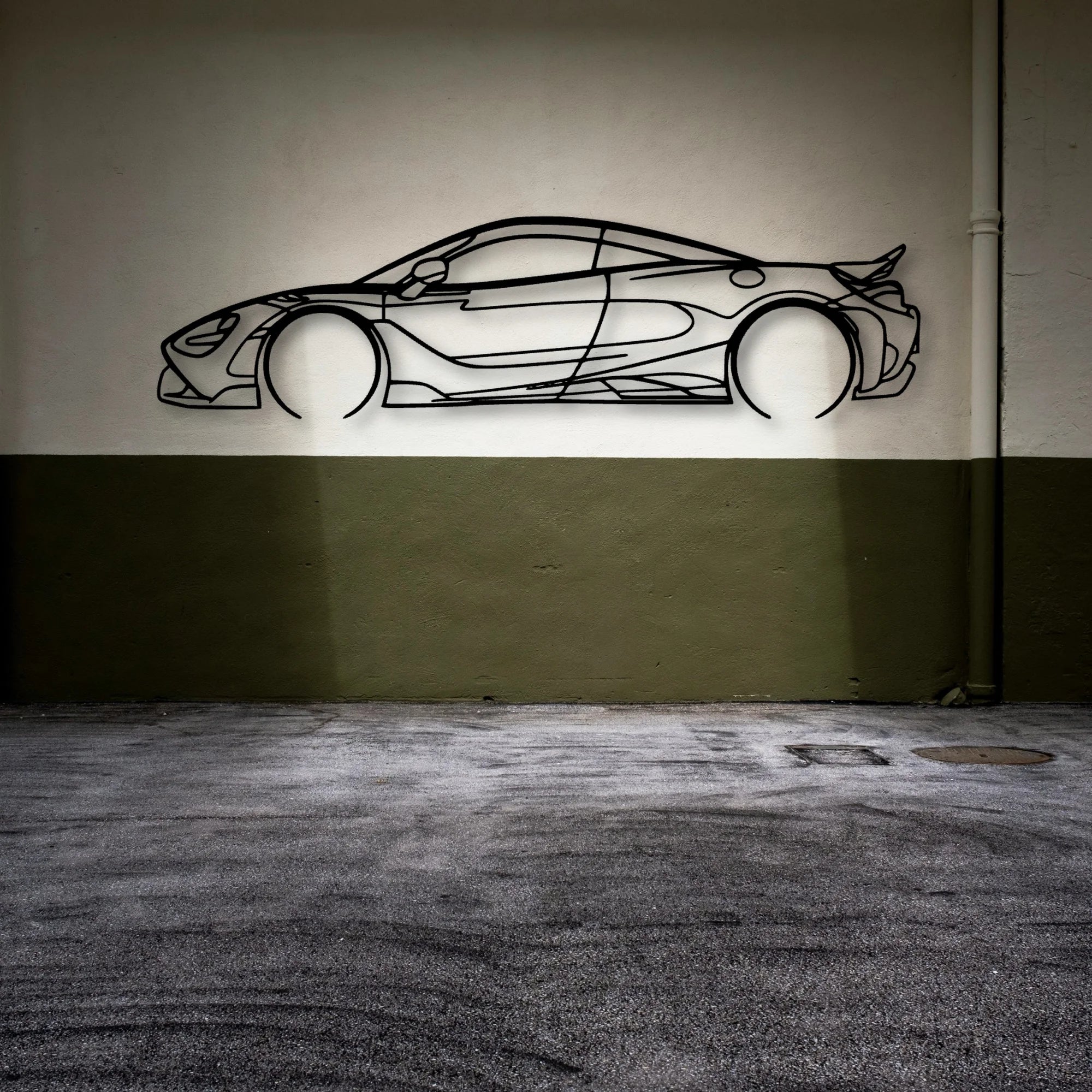 765LT Coupe Classic Silhouette Metal Wall Art - Automotive Garage Decor