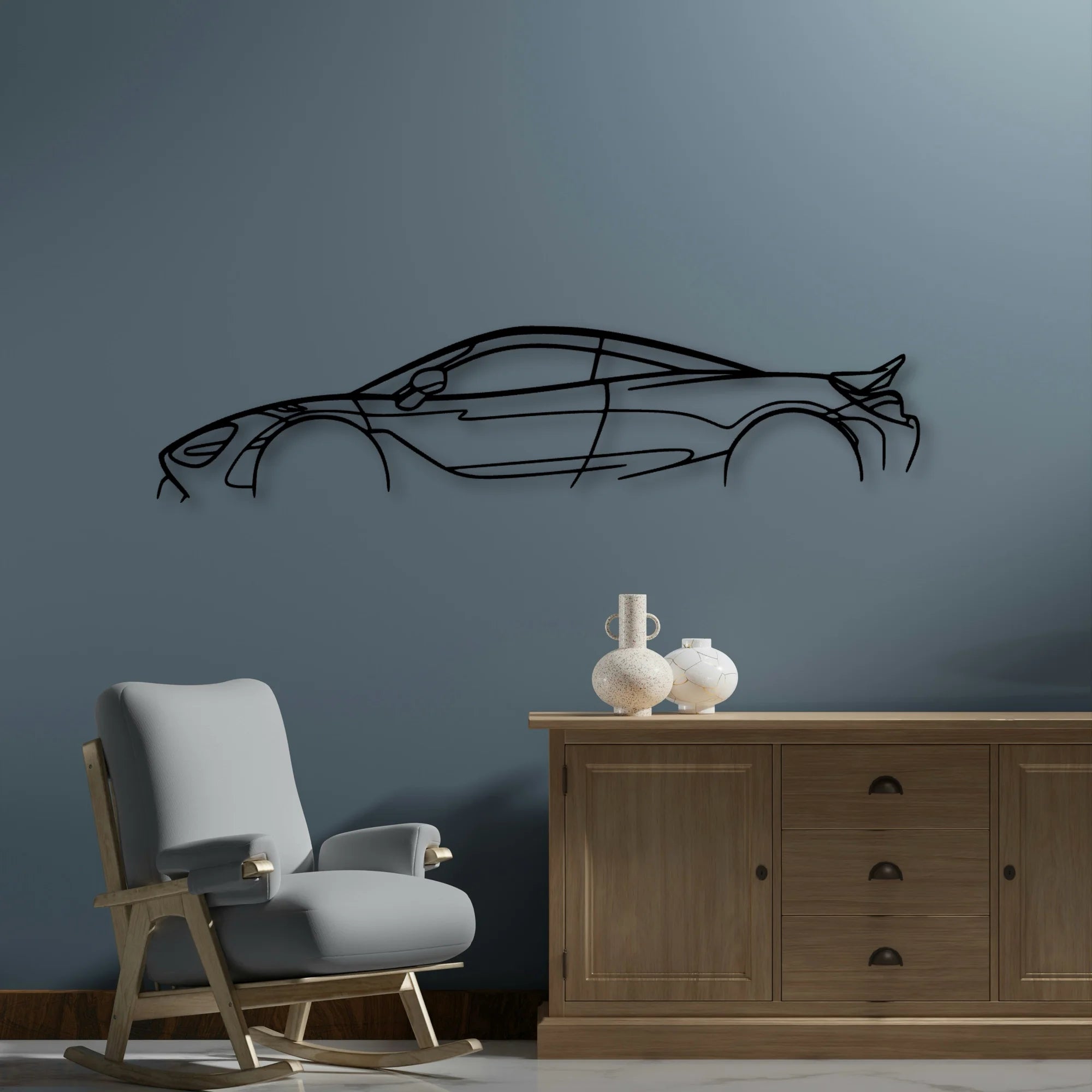 765 LT 3 Classic Silhouette Metal Wall Art - Automotive Garage Decor