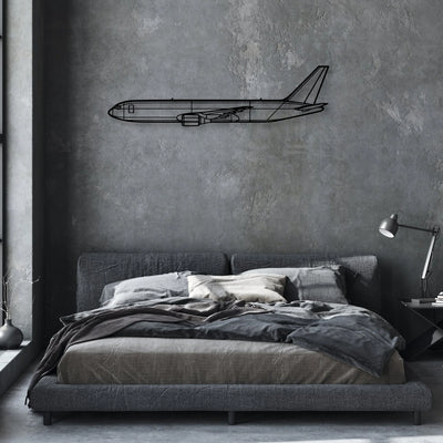 767 300F 2 Classic Aircraft Silhouette Metal Wall Art - Aviation Hangar Decor