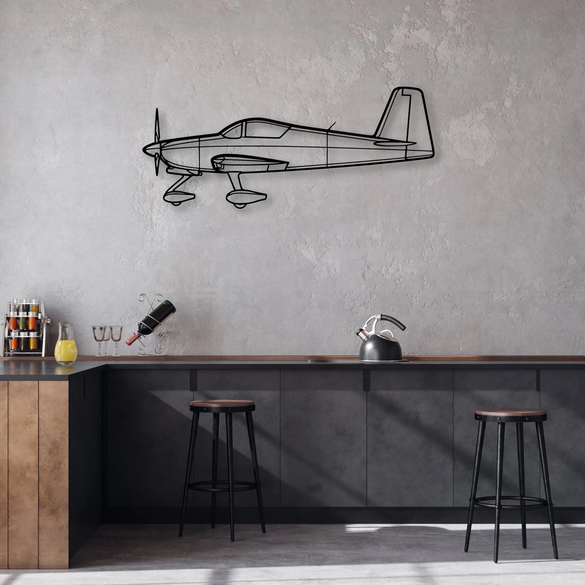 777 300ER 4 Classic Aircraft Silhouette Metal Wall Art - Aviation Hangar Decor