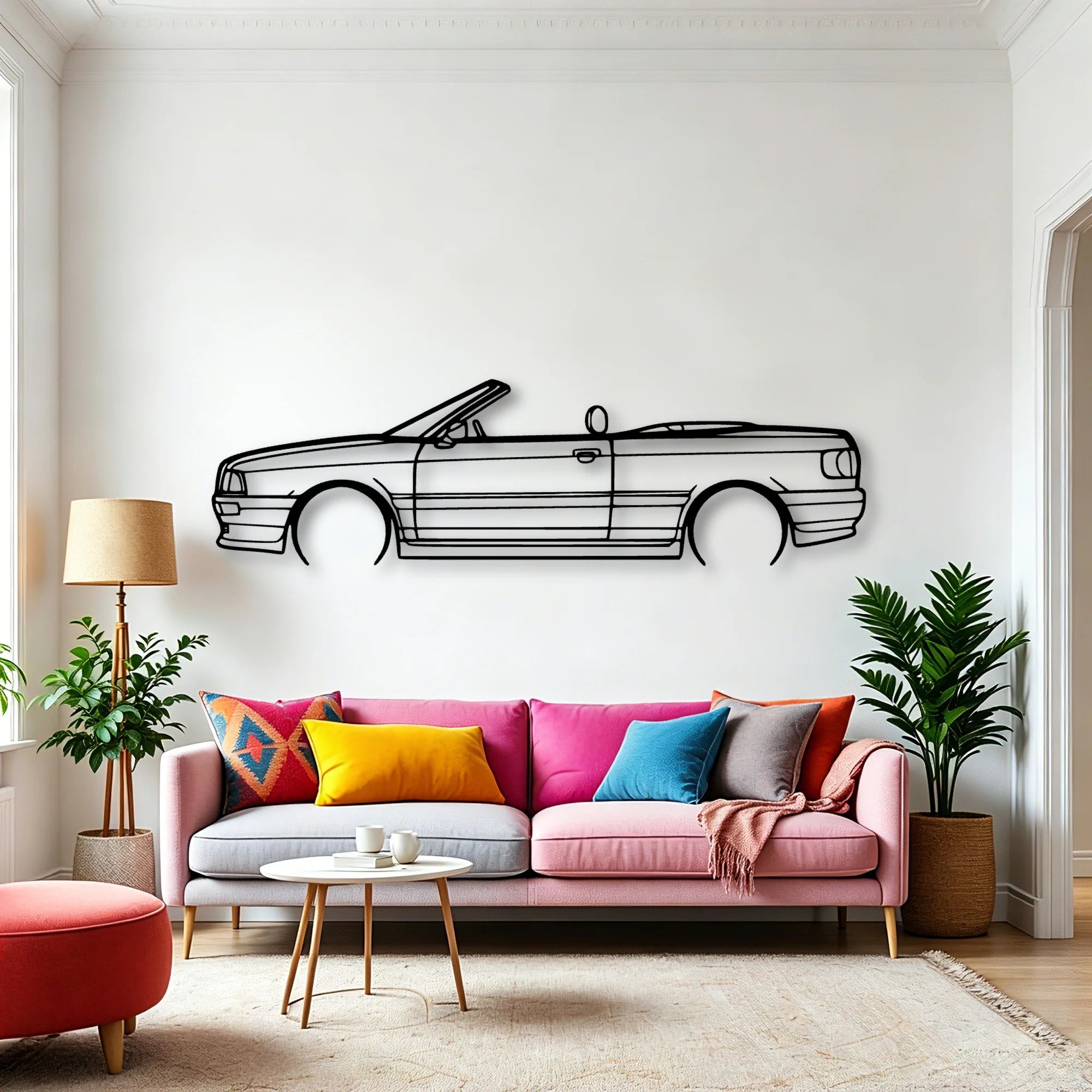 80 Convertible 1998 Classic Silhouette Metal Wall Art - Automotive Garage Decor