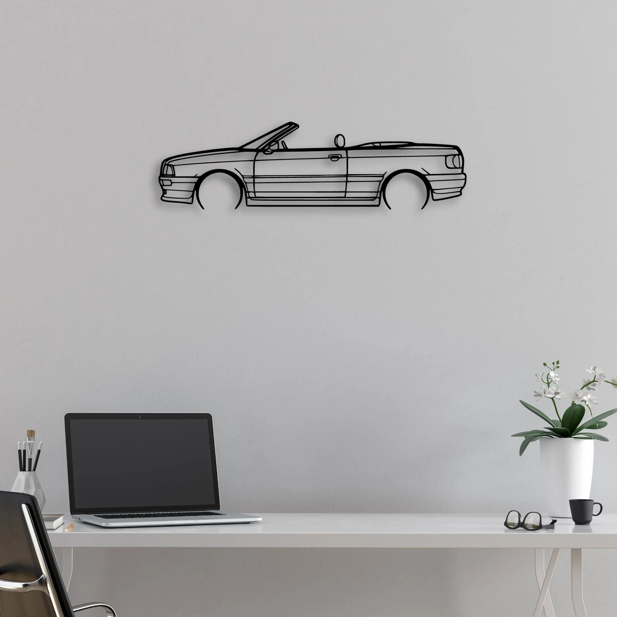 80 Convertible 1998 Classic Silhouette Metal Wall Art - Automotive Garage Decor