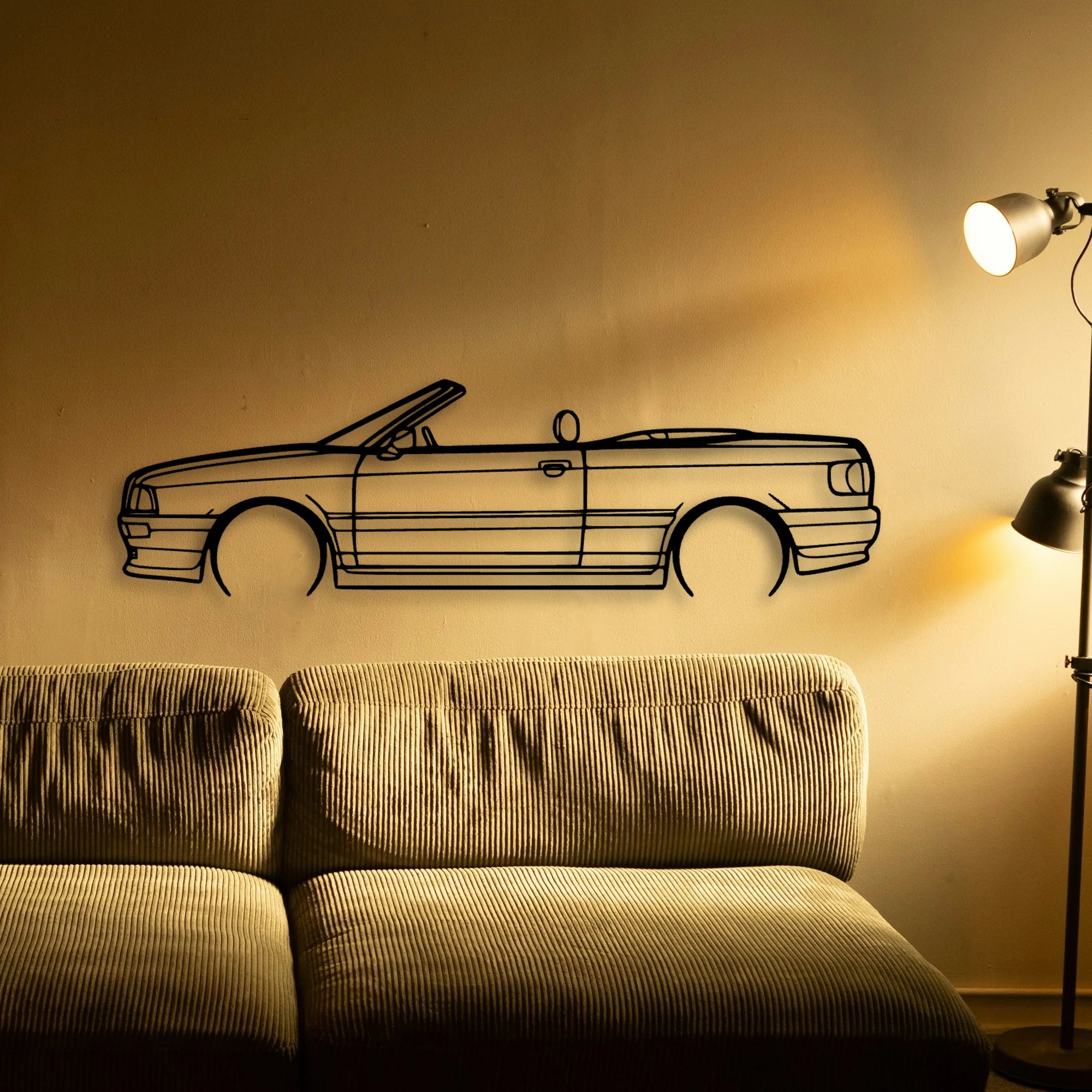 80 Convertible 1998 Classic Silhouette Metal Wall Art - Automotive Garage Decor