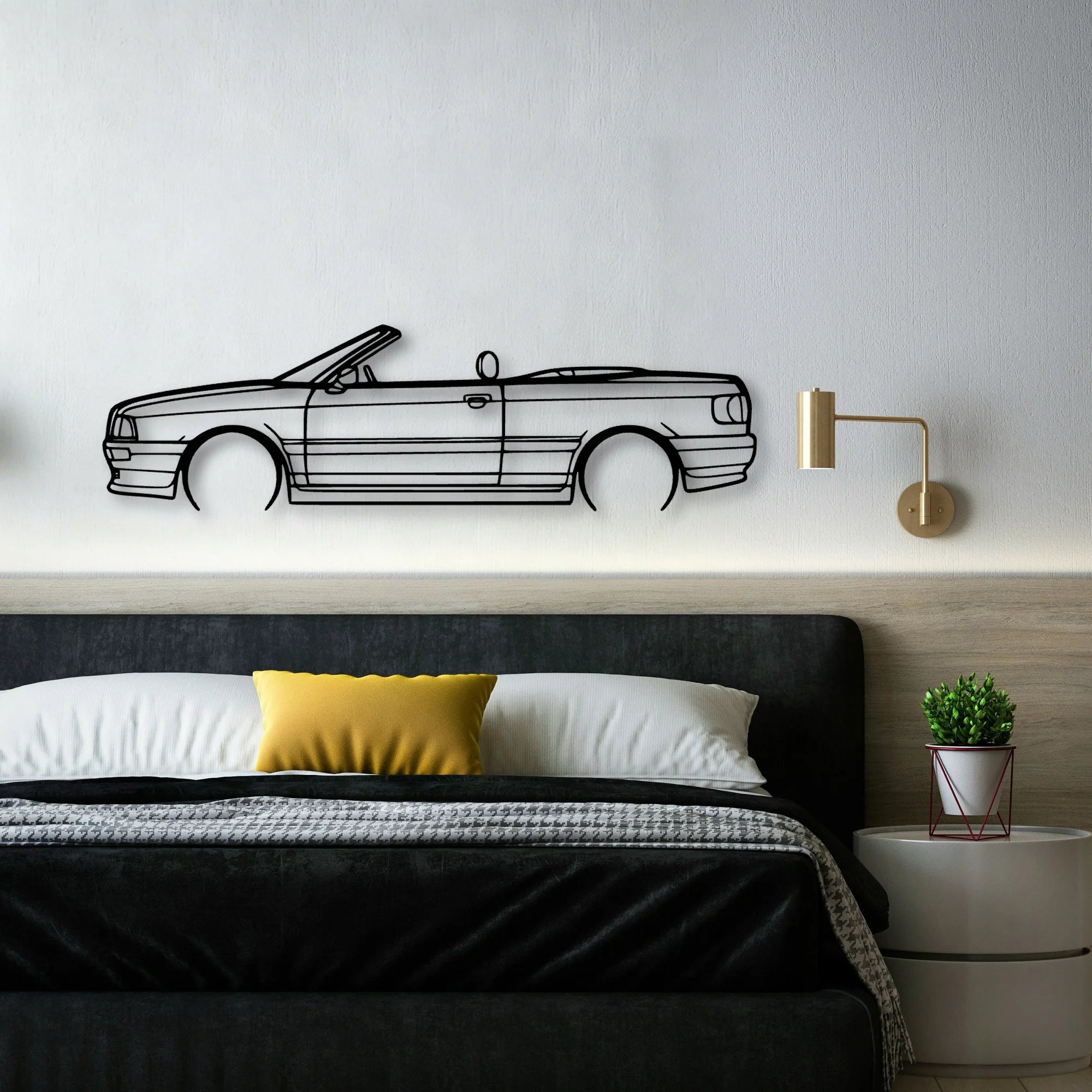 80 Convertible 1998 Classic Silhouette Metal Wall Art - Automotive Garage Decor
