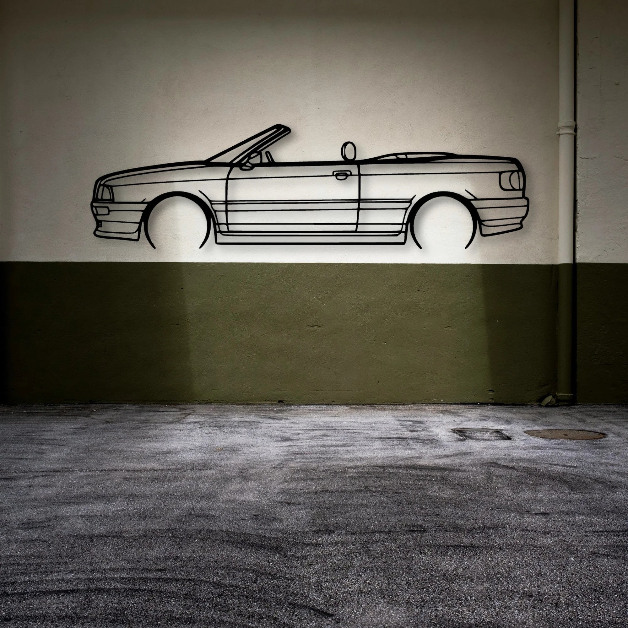 80 Convertible 1998 Classic Silhouette Metal Wall Art - Automotive Garage Decor