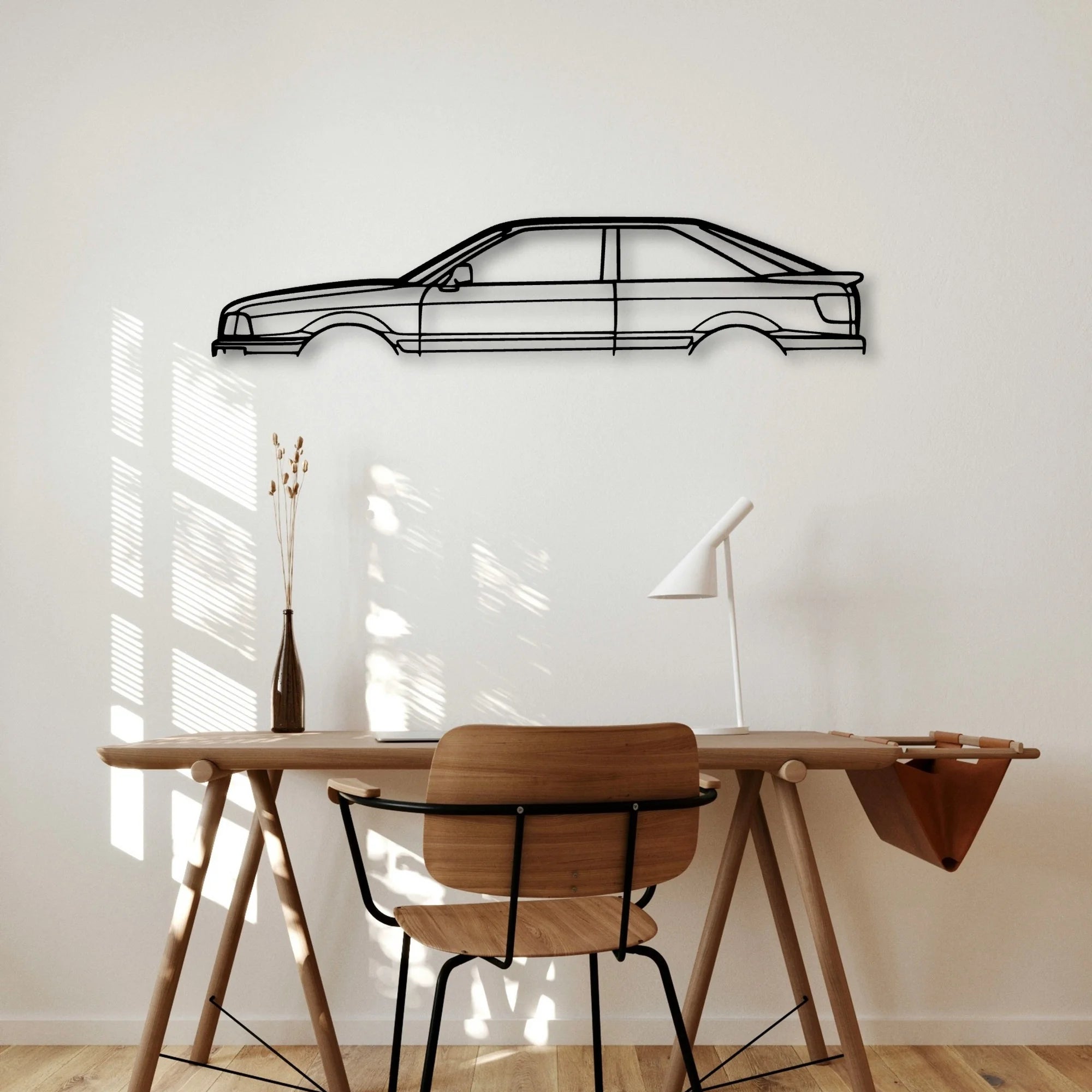 80 Quattro 1989 Classic Silhouette Metal Wall Art - Automotive Garage Decor
