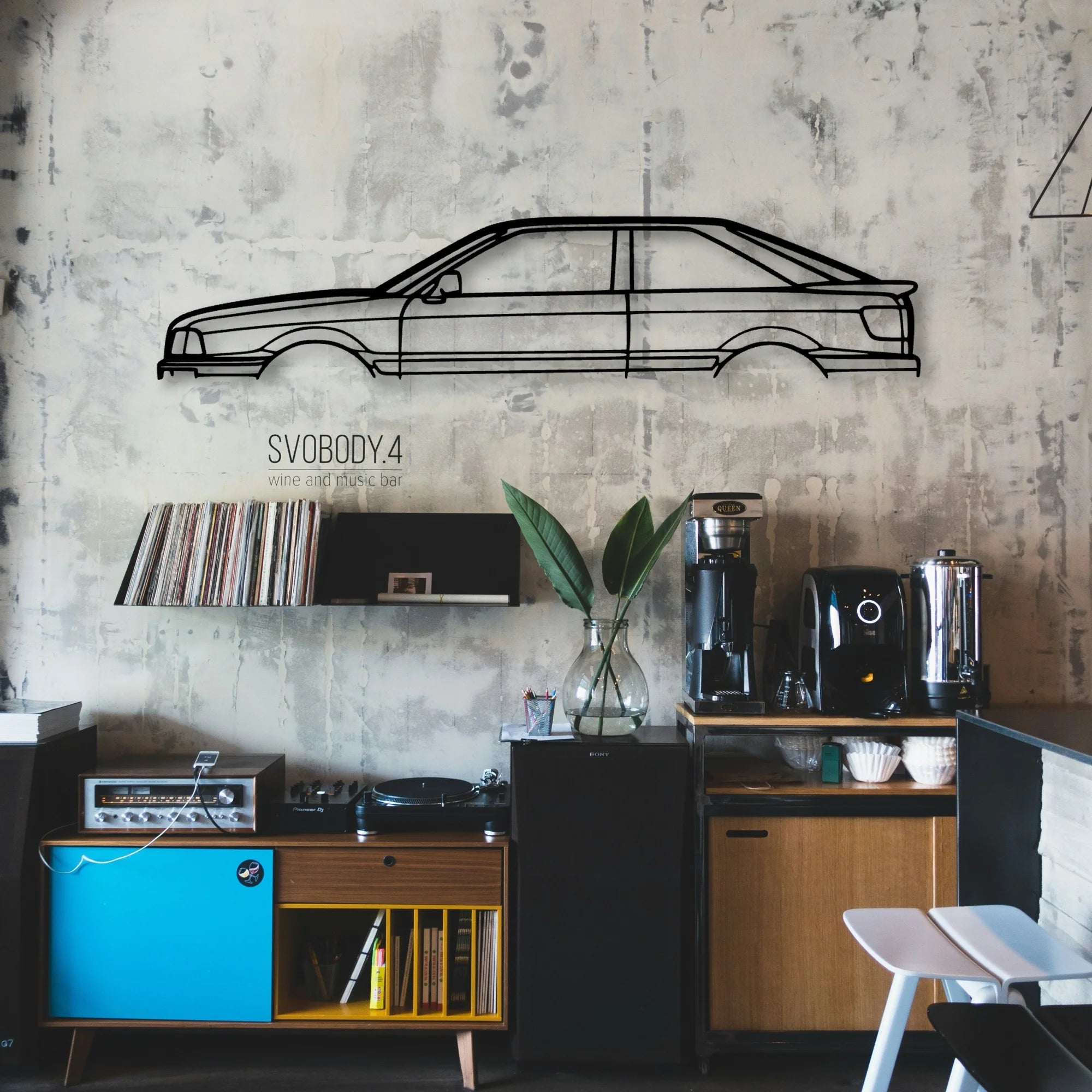 80 Quattro 1989 Classic Silhouette Metal Wall Art - Automotive Garage Decor