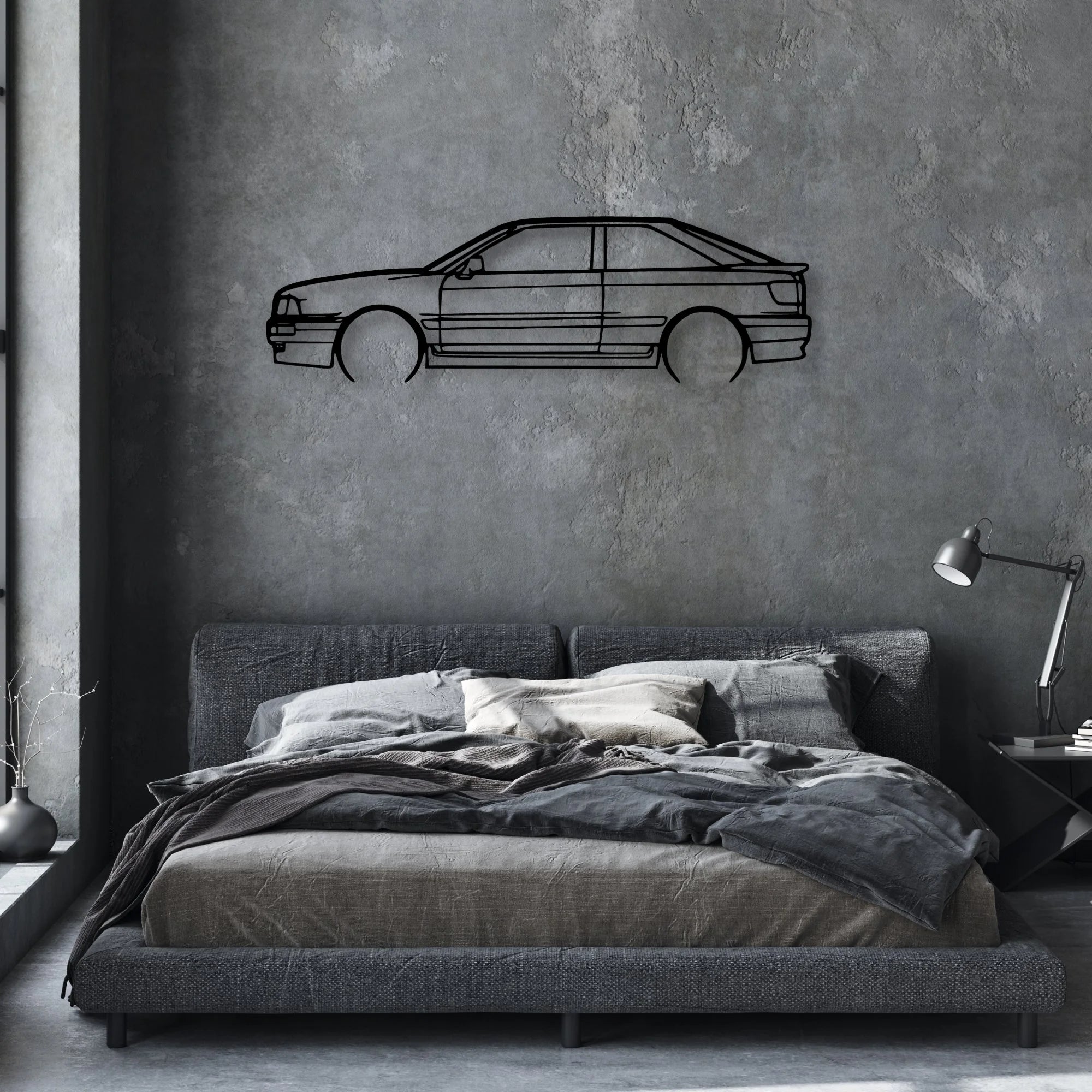 80 S2 1992 Classic Silhouette Metal Wall Art - Automotive Garage Decor